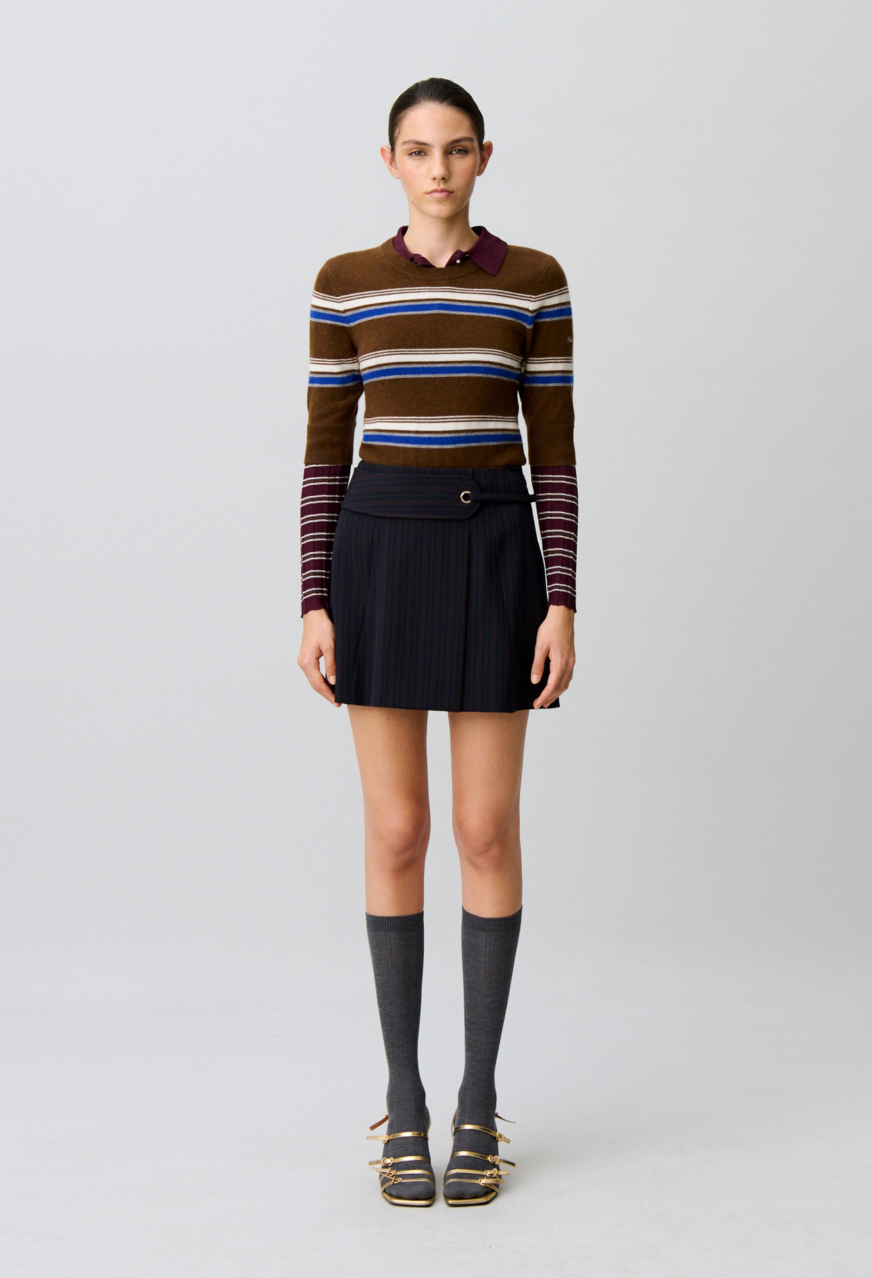 Belted striped skirt - Woman - Multicolored - Claudie Pierlot