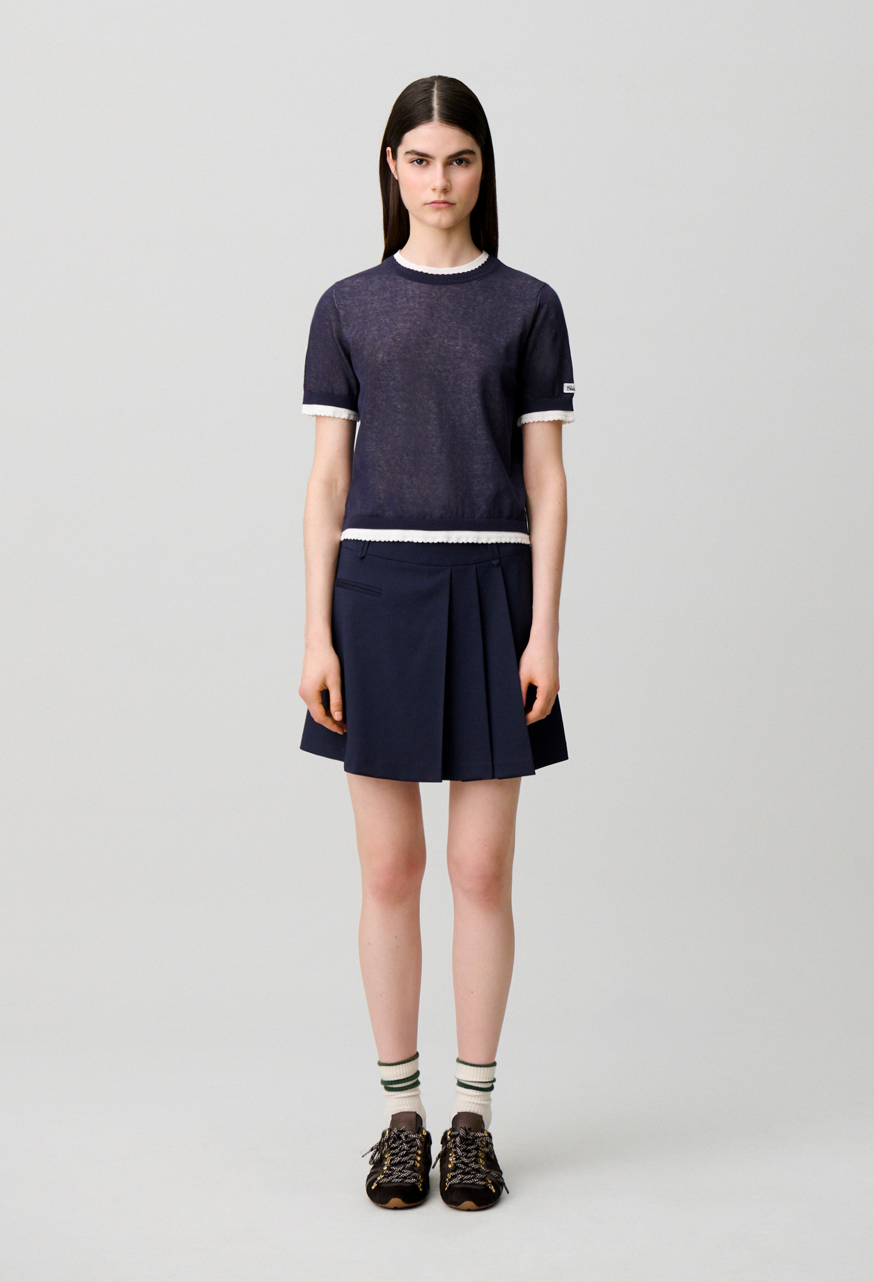 Contrast knit jumper - Woman - Ink - Claudie Pierlot