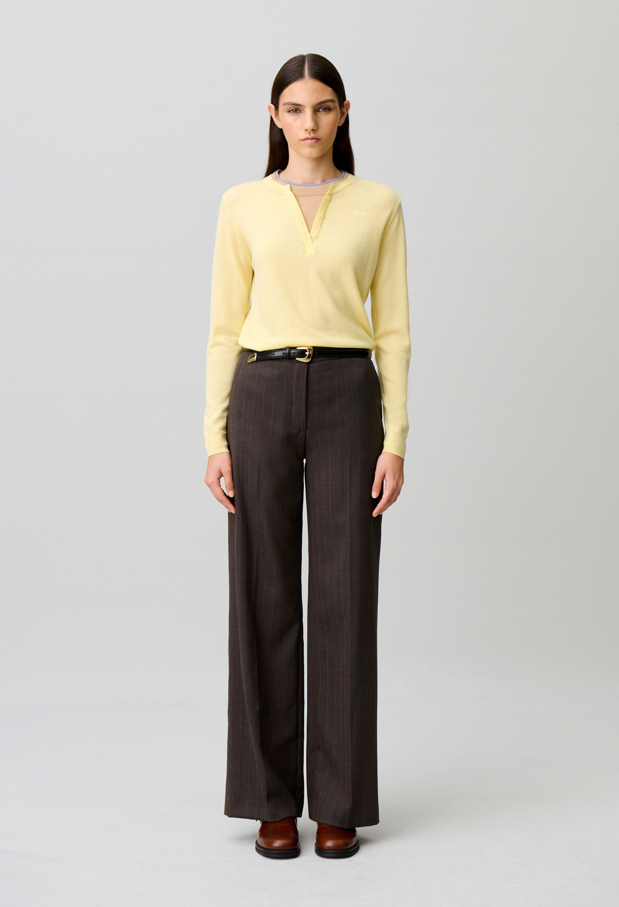 Straight striped wool trousers - Woman - Dual-color - Claudie Pierlot