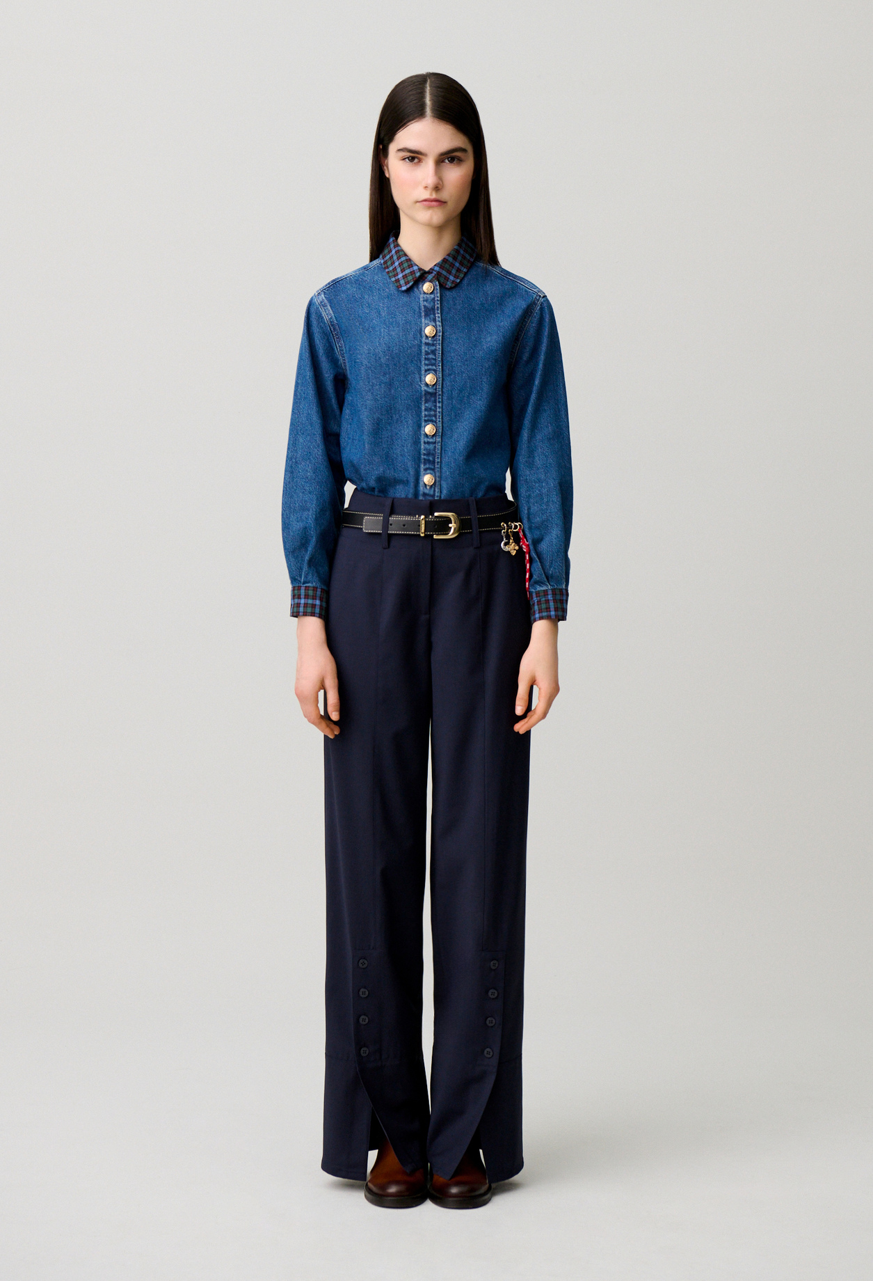 Wool blend trousers - Woman - Navy - Claudie Pierlot