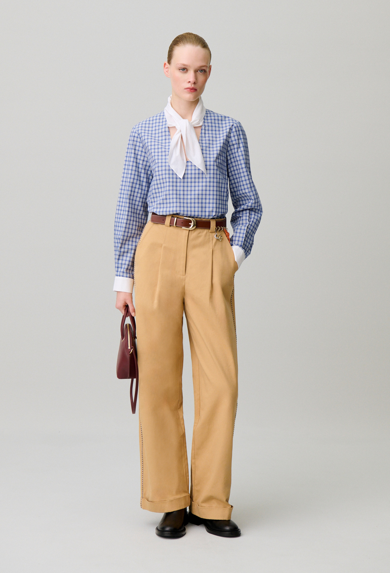 Checked poplin blouse - Woman - Multicolored - Claudie Pierlot