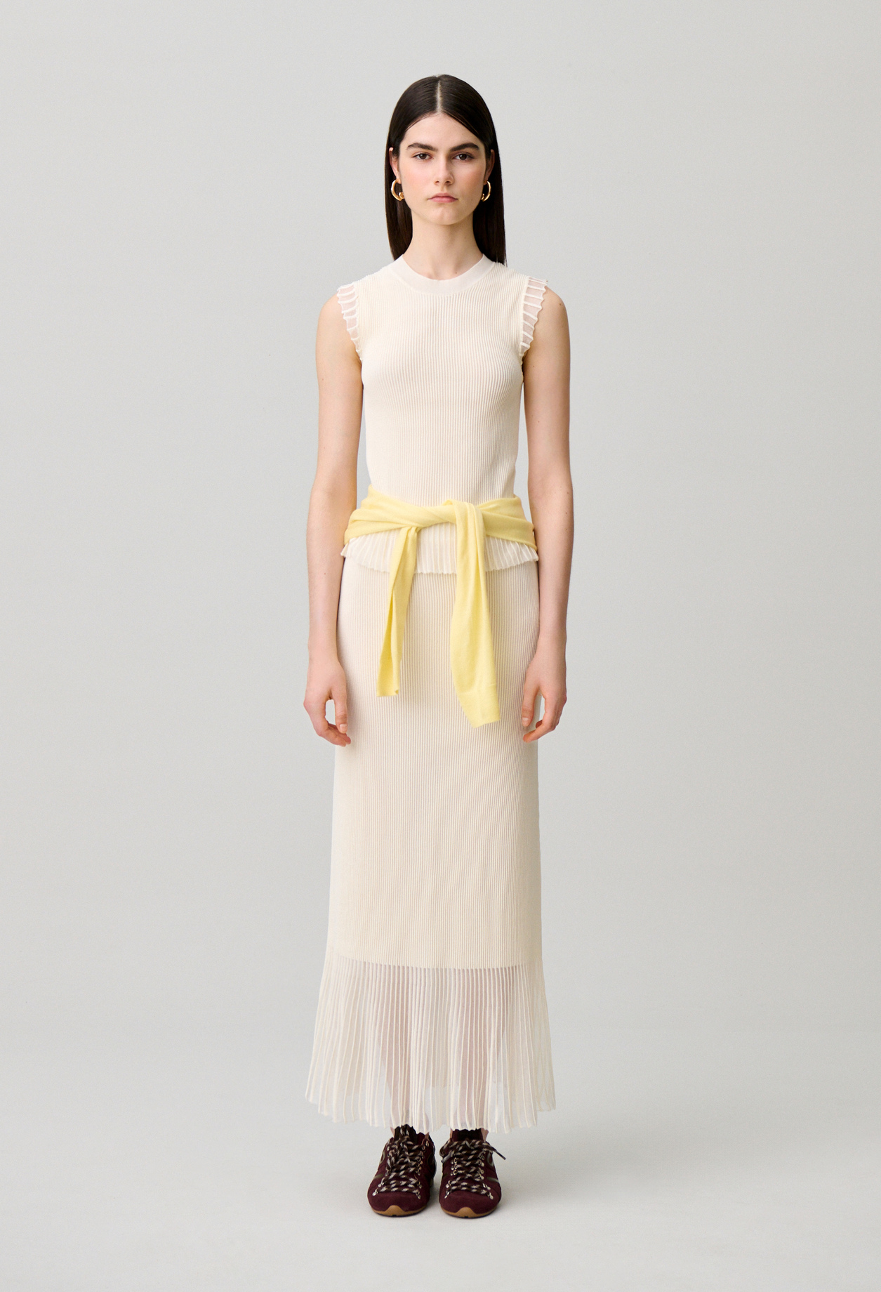 Long knitted skirt - Woman - Ecru - Claudie Pierlot