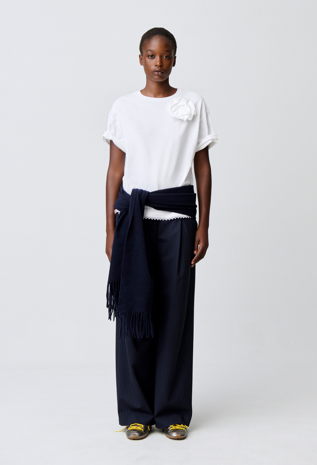 Tonal floral jersey T-shirt - Woman - Ecru - Claudie Pierlot