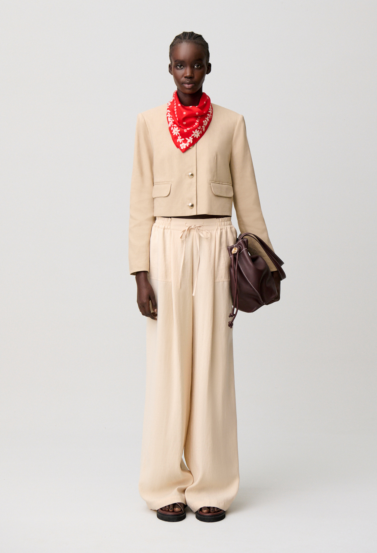 Straight tailored trousers - Woman - Vanilla - Claudie Pierlot