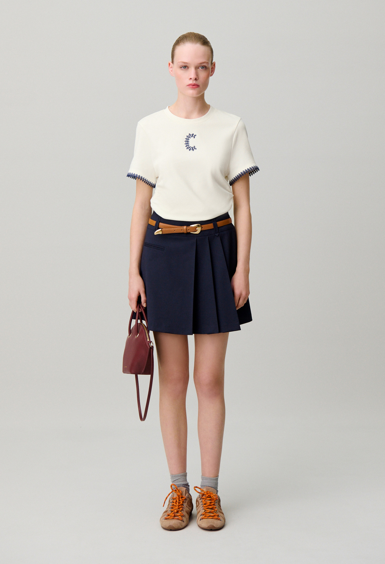 Draped short sleeve T-shirt - Woman - Ecru - Claudie Pierlot