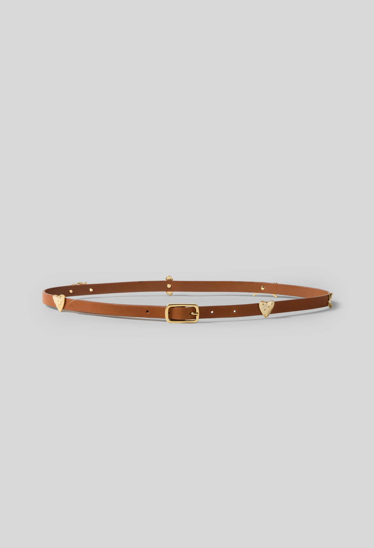 Vegetable-tanned leather charm belt - Woman - Camel - Claudie Pierlot