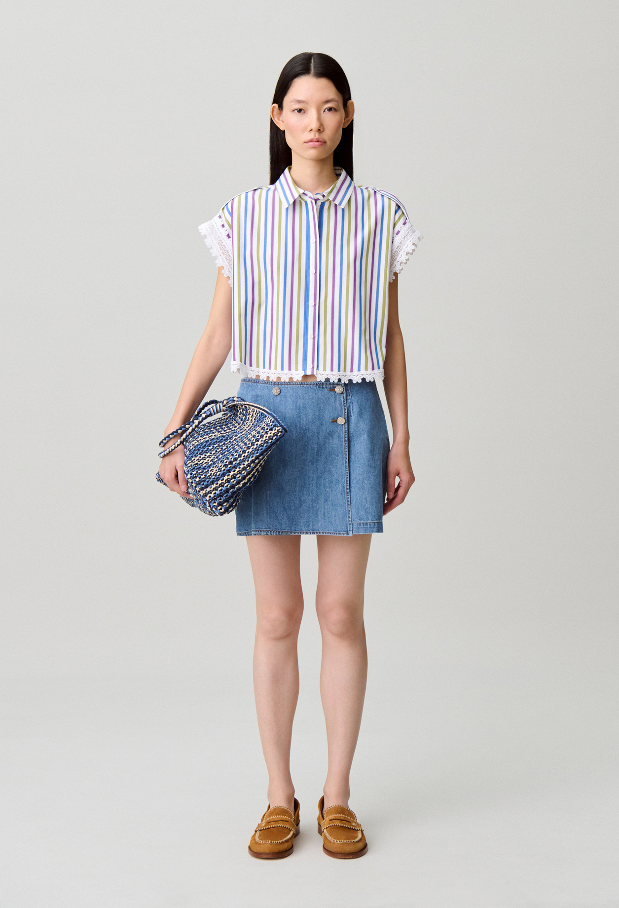 Striped lace shirt - Woman - Multicolored - Claudie Pierlot