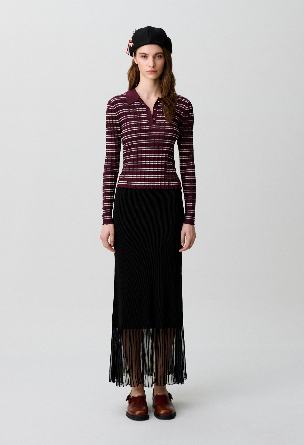 Long knitted skirt - Woman - Black - Claudie Pierlot