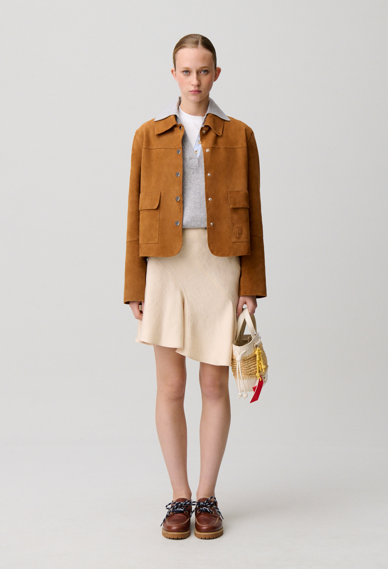 Asymmetric short skirt - Woman - Vanilla - Claudie Pierlot