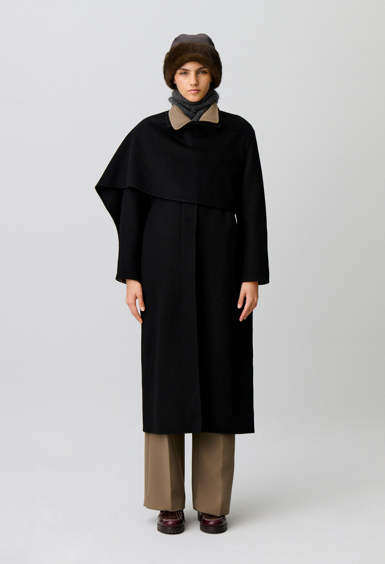 Long draped coat - Woman - Black - Claudie Pierlot