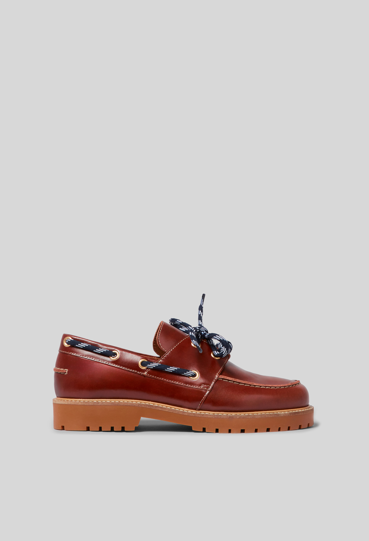 Belem leather boat shoes - Woman - Mahogany - Claudie Pierlot