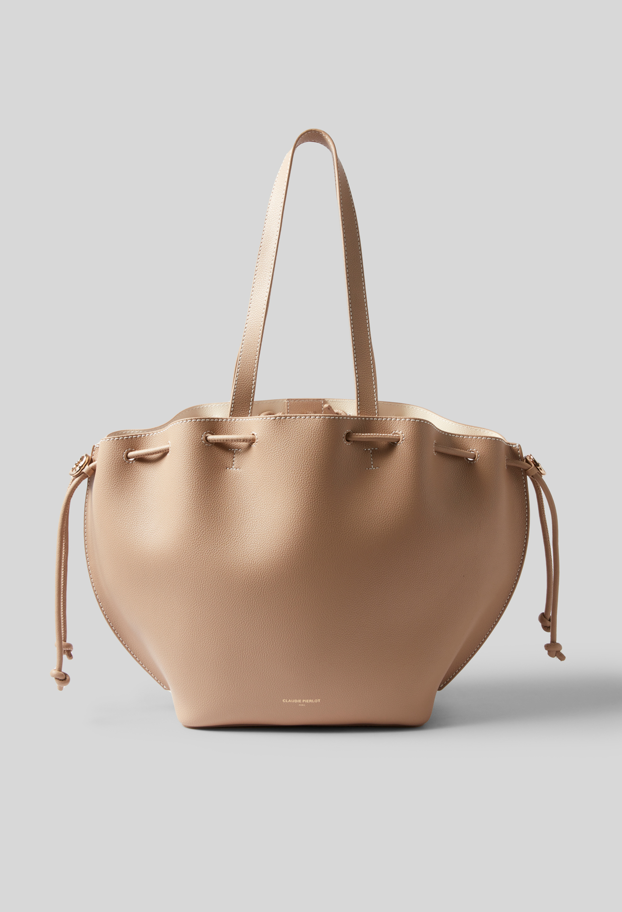 Alban Grained leather bag - Woman - Beige - Claudie Pierlot