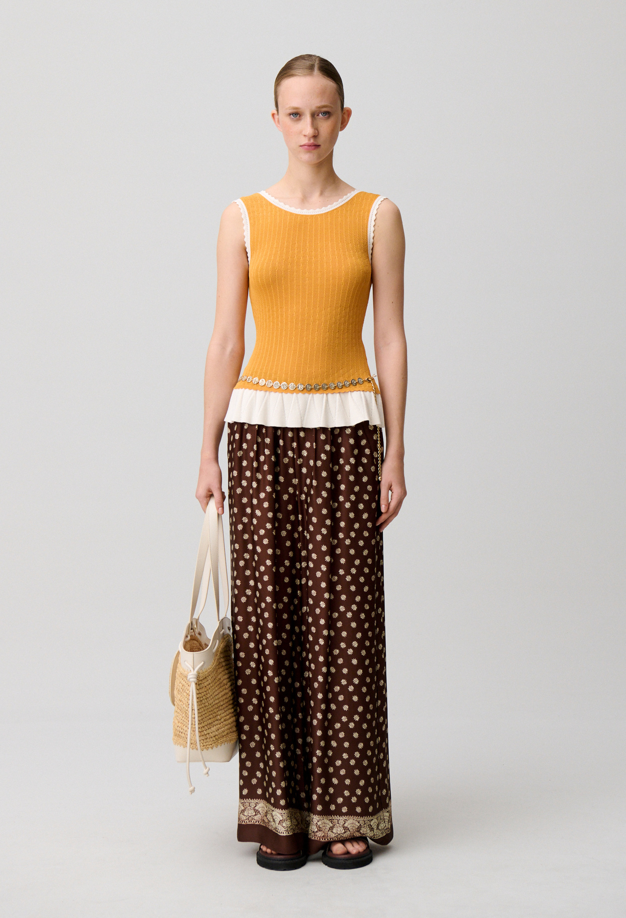 Round neck knit top - Woman - Orange - Claudie Pierlot