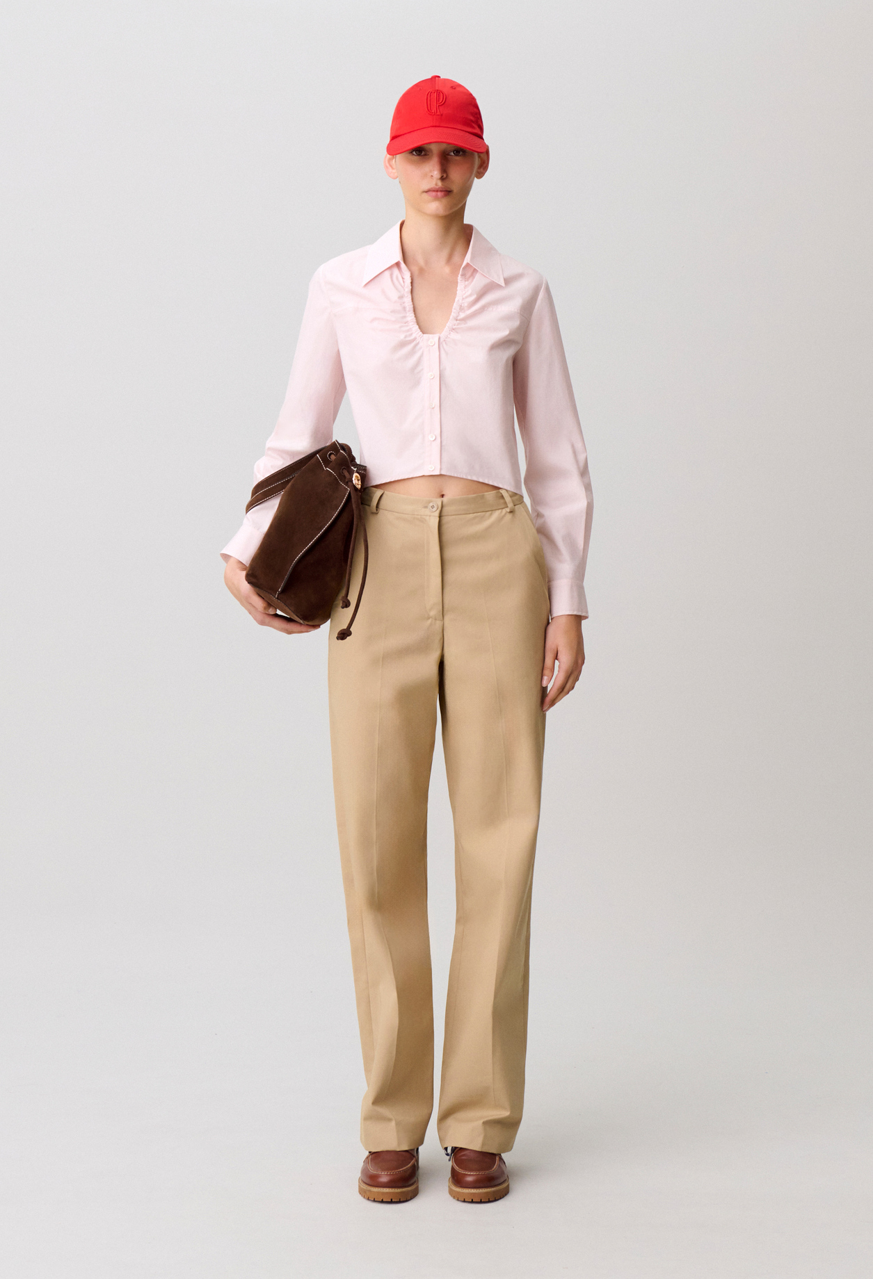 Cotton poplin shirt - Woman - Pale pink - Claudie Pierlot