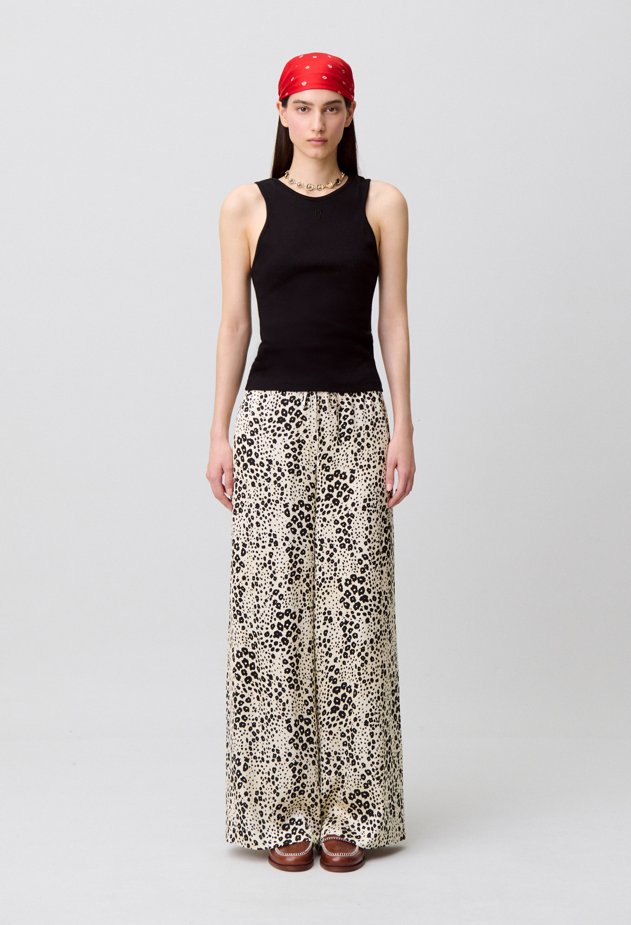 Animal print satin trousers - Woman - Light print - Claudie Pierlot
