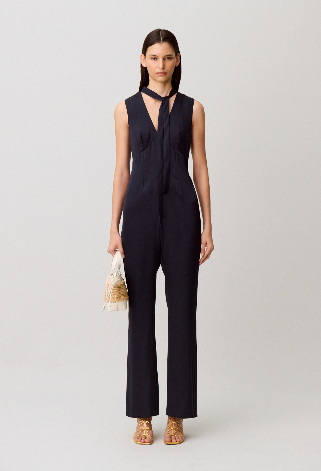 Satin jumpsuit - Woman - Navy - Claudie Pierlot