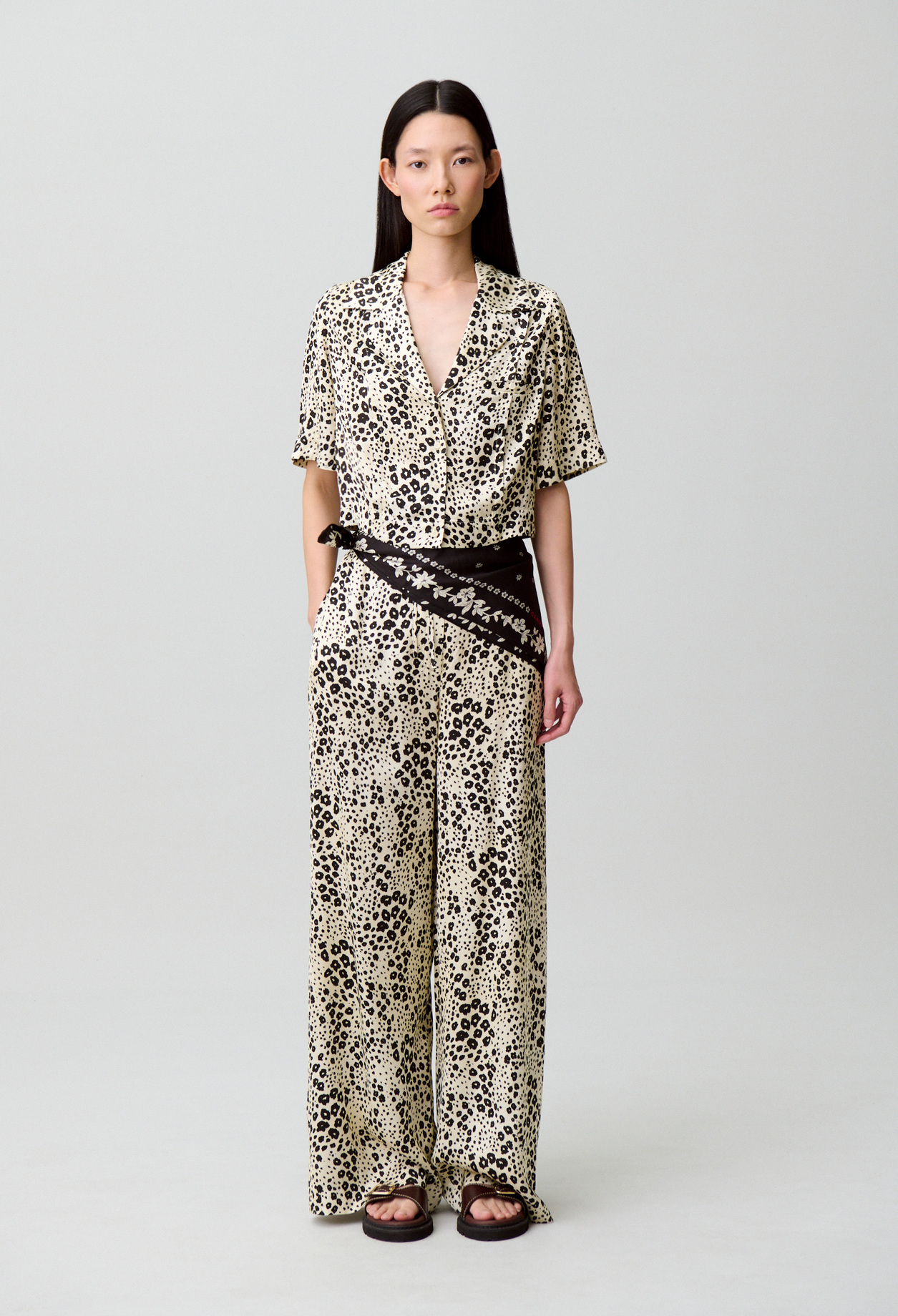 Animal print satin shirt - Woman - Light print - Claudie Pierlot