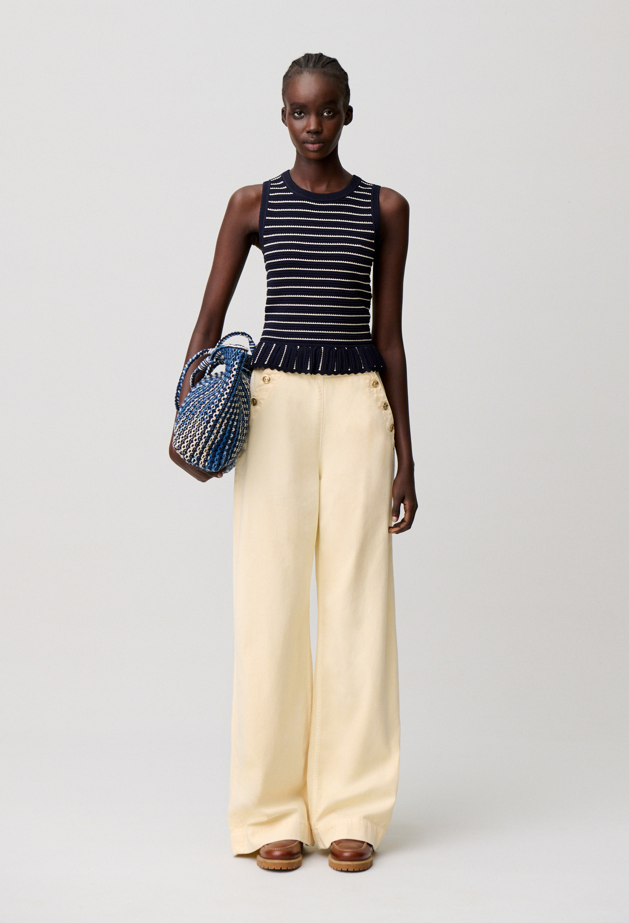 Denim sailor jeans - Woman - Pale yellow - Claudie Pierlot