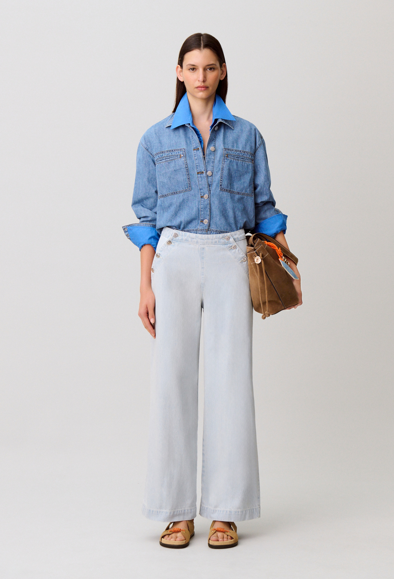 Sailor denim jeans - Woman - Light blue denim - Claudie Pierlot