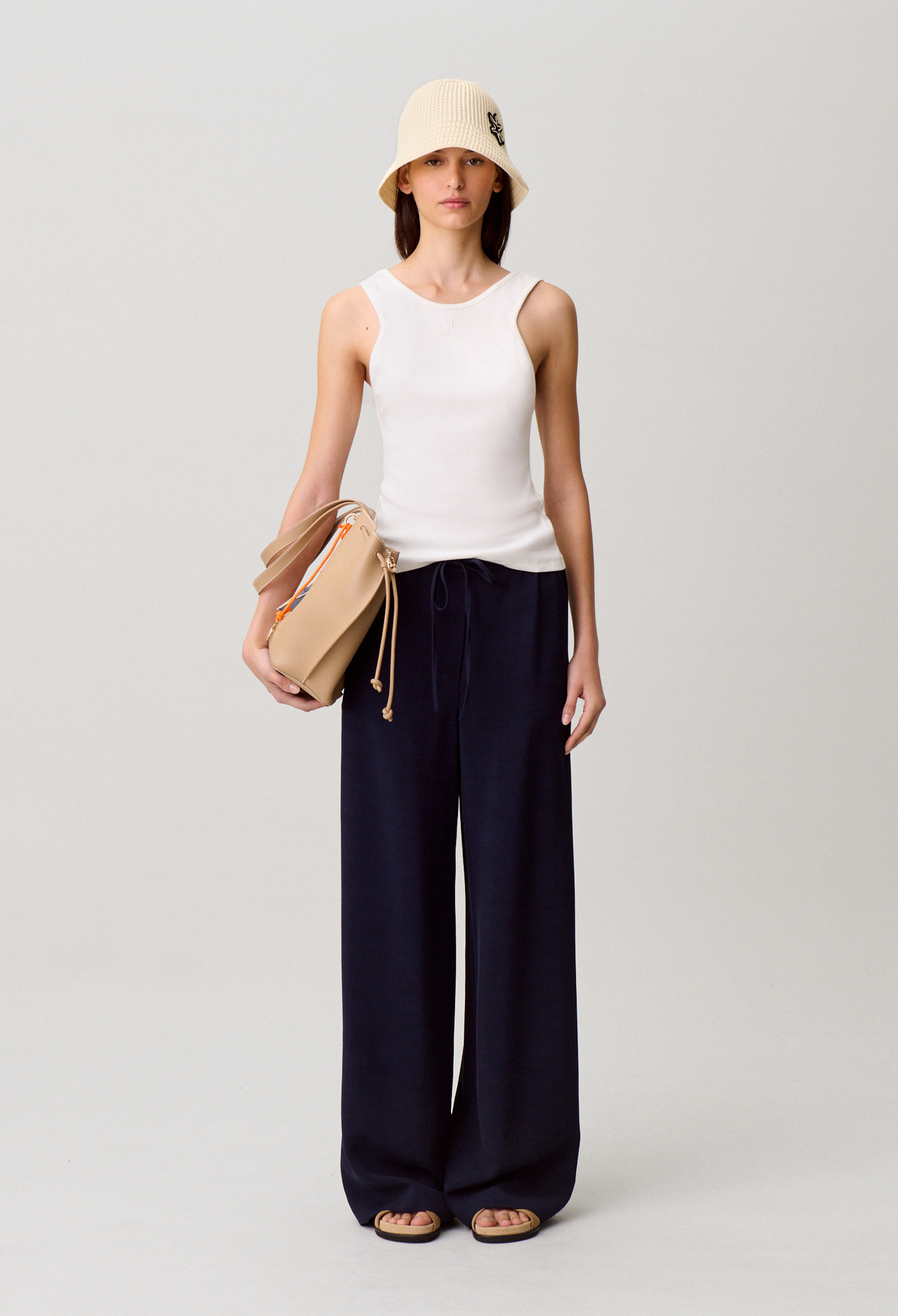 String wide-leg trousers - Woman - Navy - Claudie Pierlot