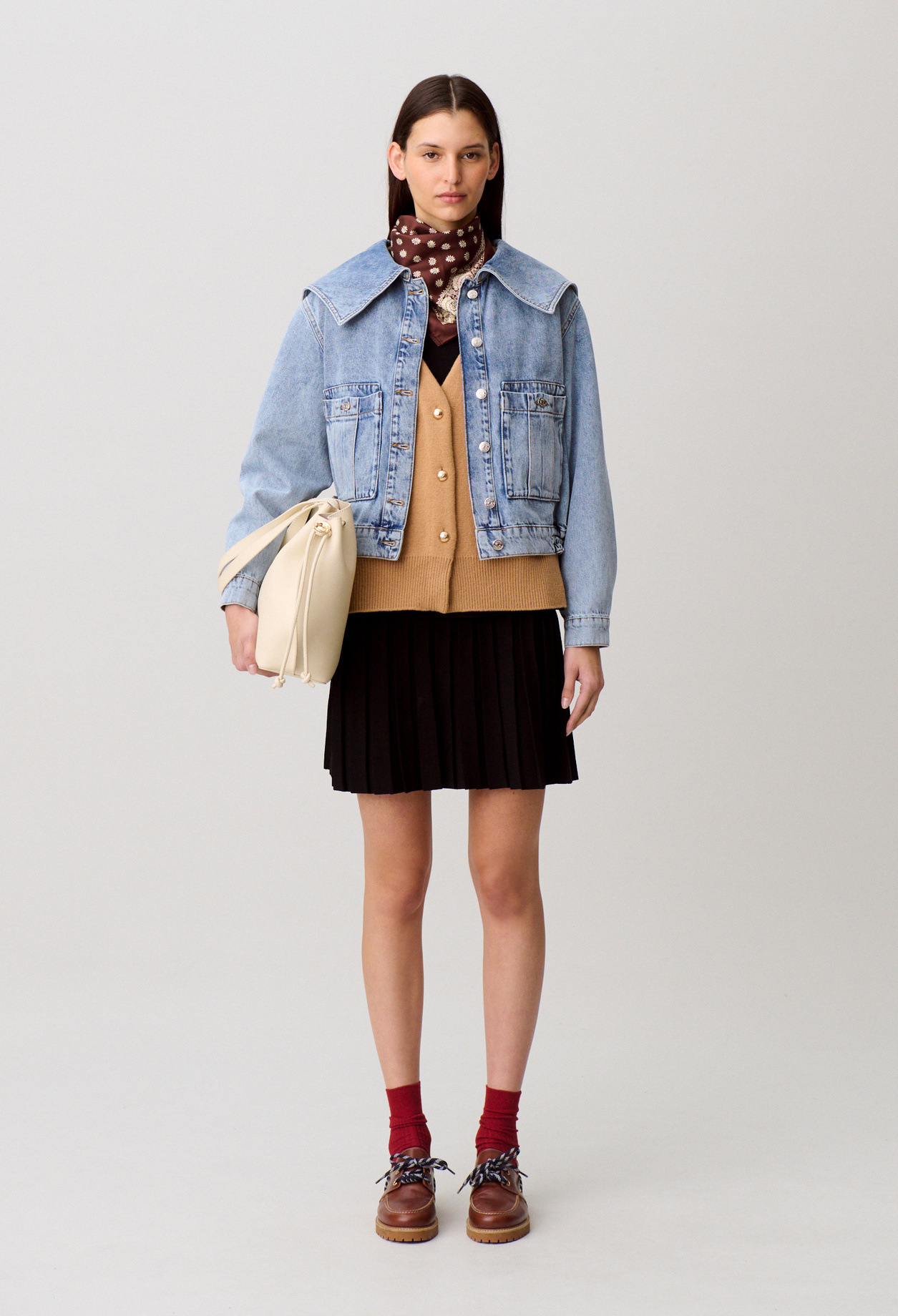 Contrast stitch denim jacket - Woman - Blue denim - Claudie Pierlot