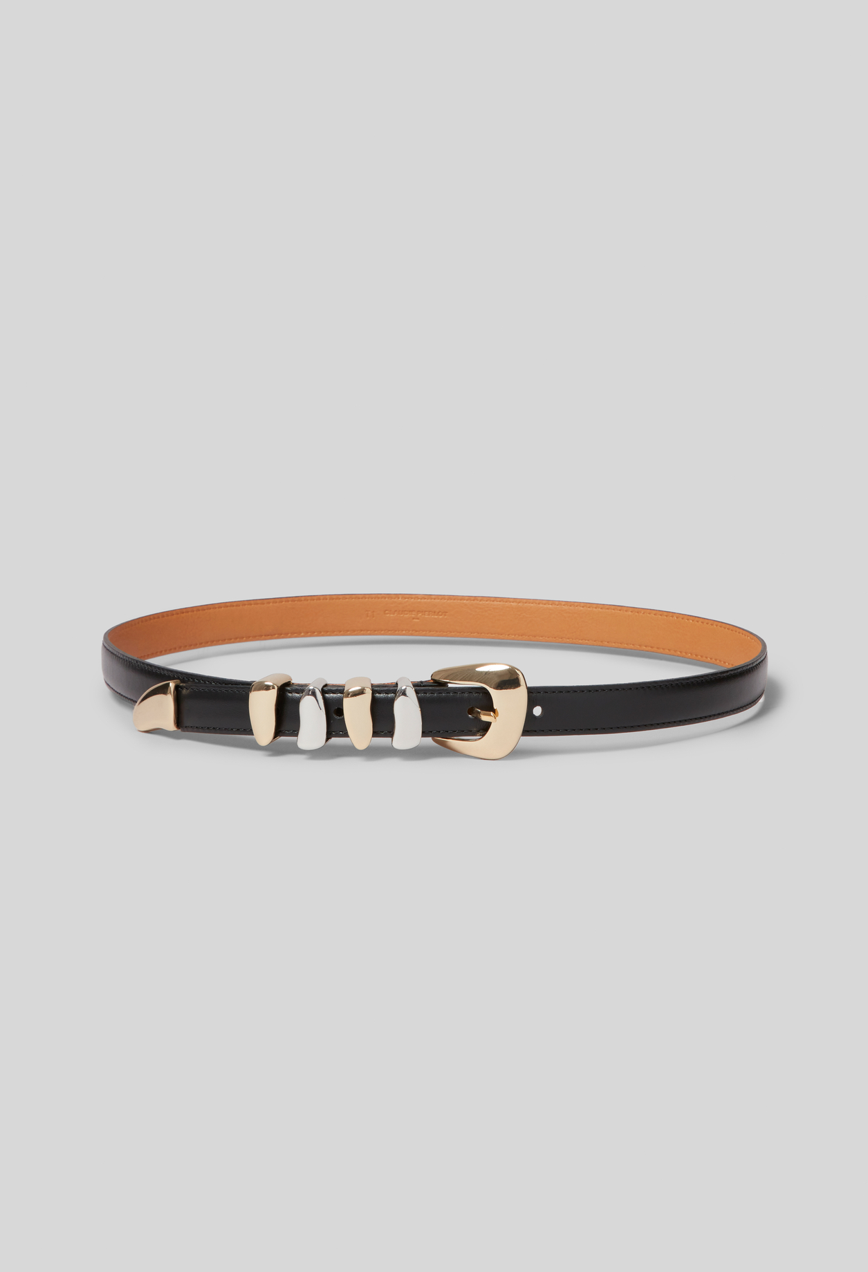 Leather Belt with Gold Buckle - Woman - Black - Claudie Pierlot