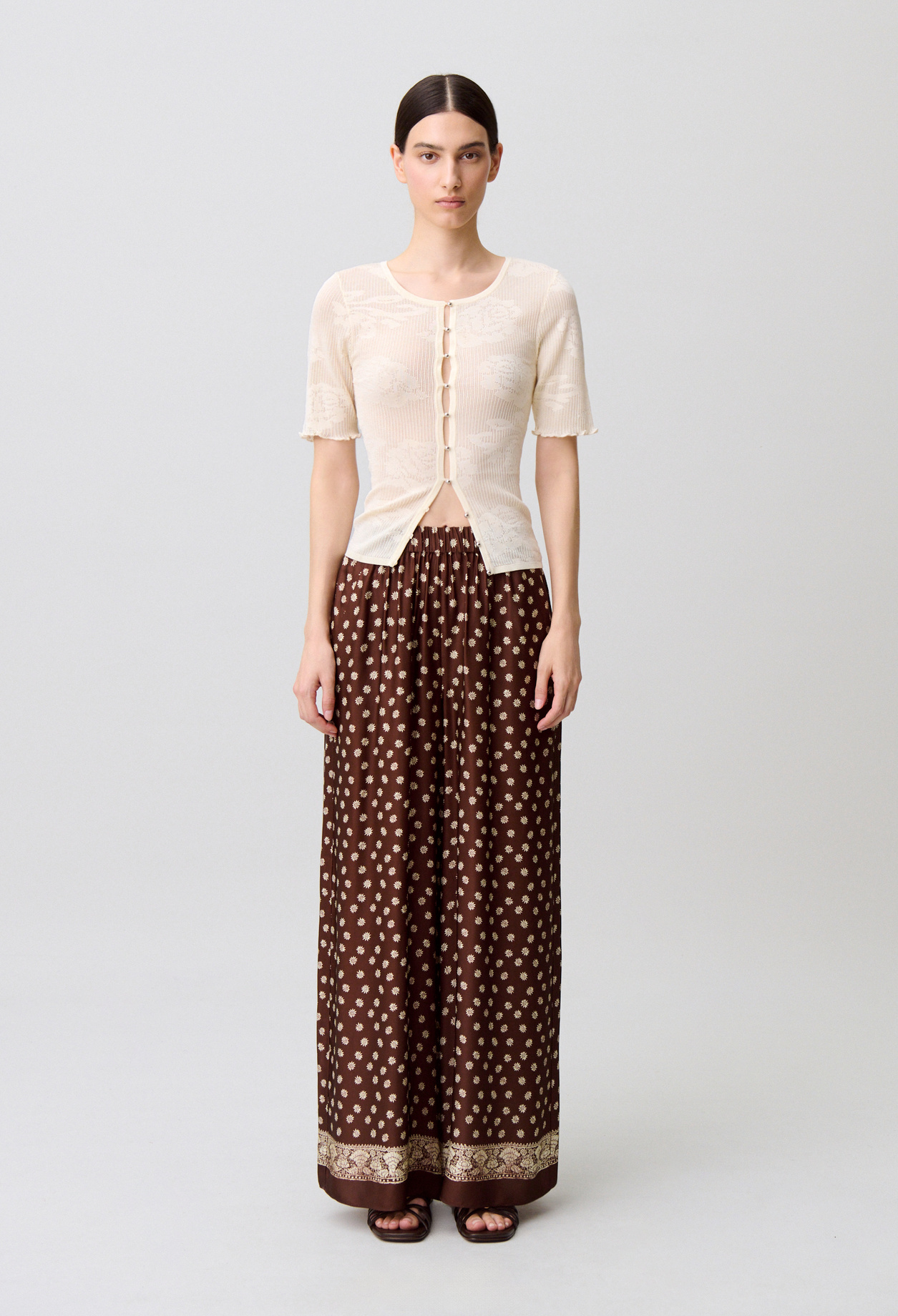 Printed flowy trousers - Woman - Dark print - Claudie Pierlot