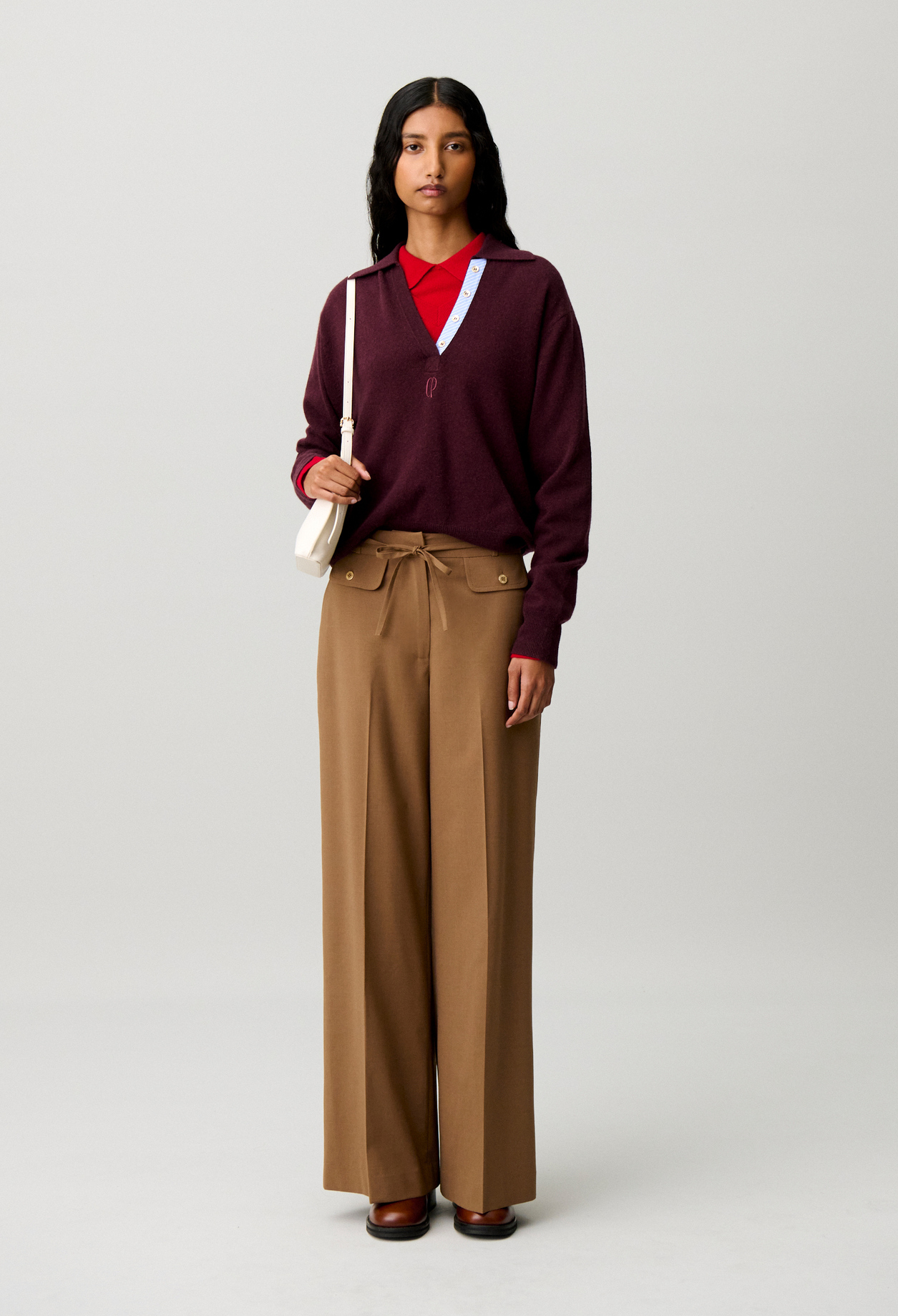 Wool and cashmere jumper - Woman - Aubergine - Claudie Pierlot