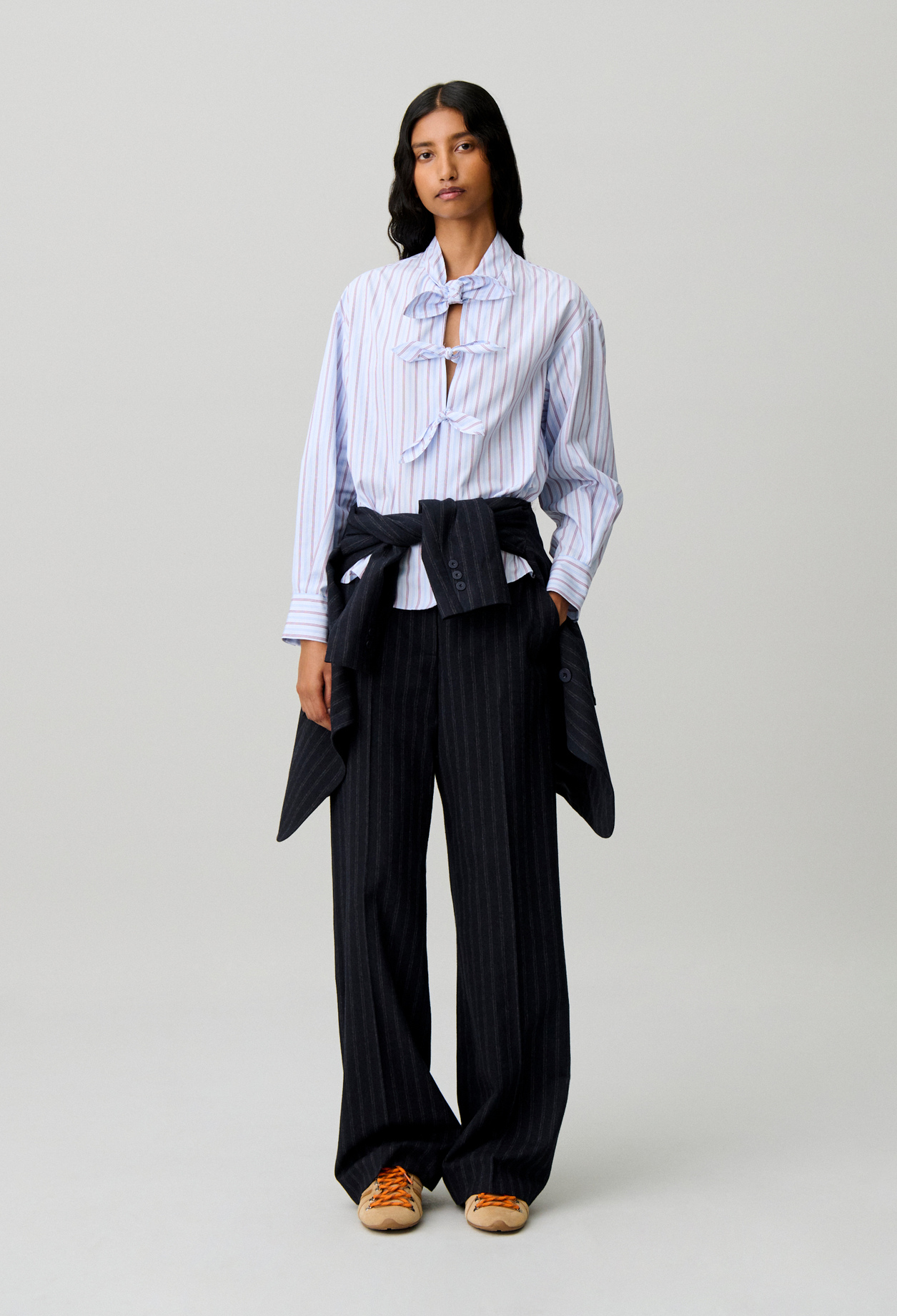 Striped poplin blouse - Woman - Multicolored - Claudie Pierlot