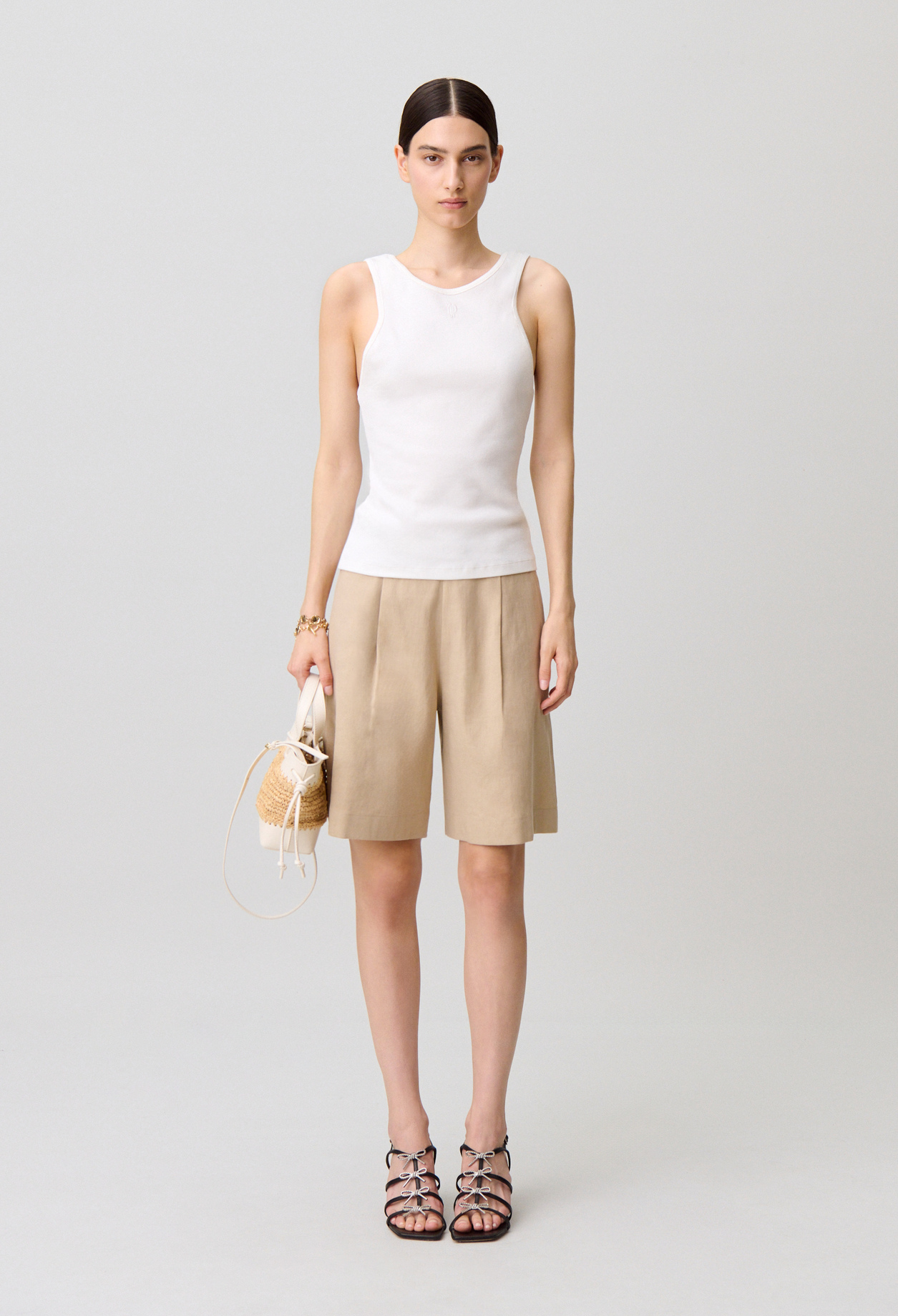 Linen Bermuda shorts - Woman - Sand - Claudie Pierlot