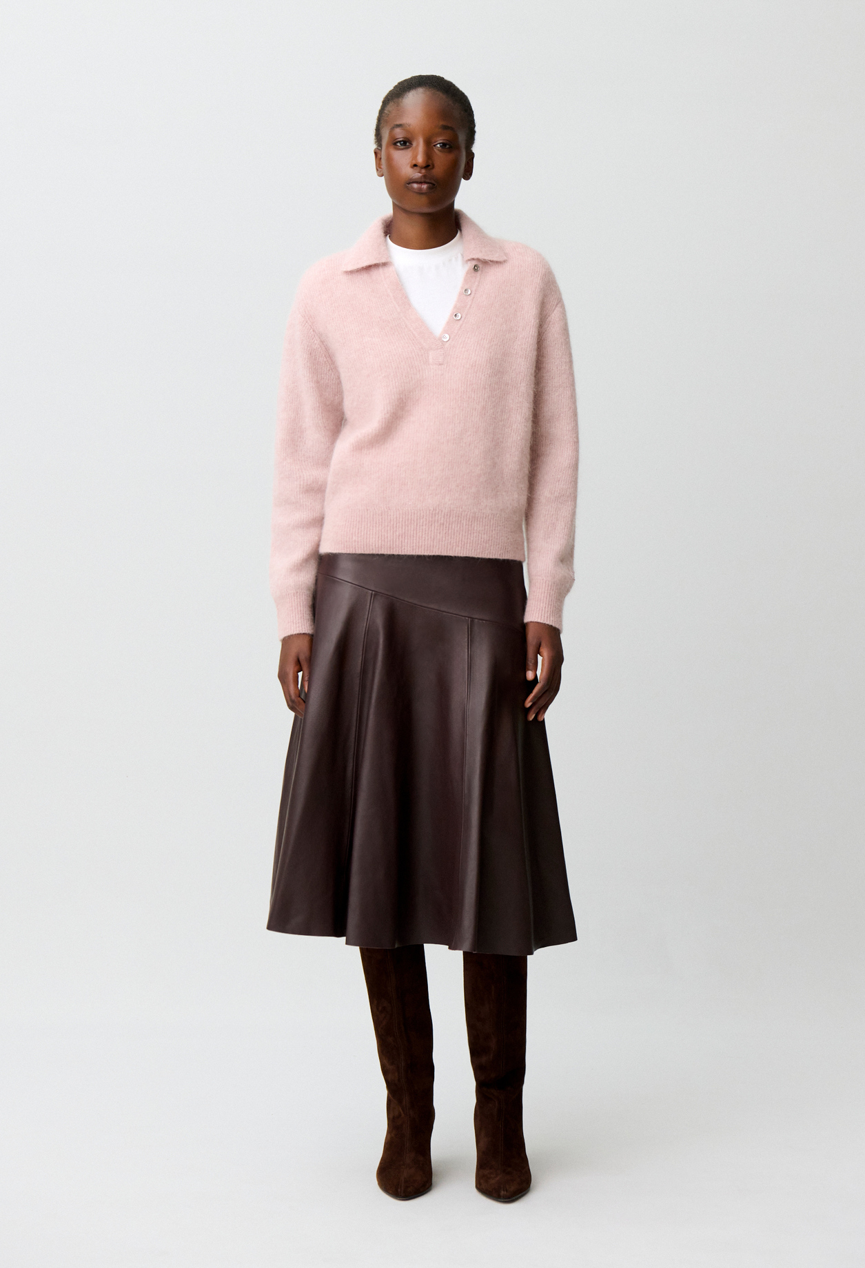 Relaxed fluffy knit jumper - Woman - Pale pink - Claudie Pierlot