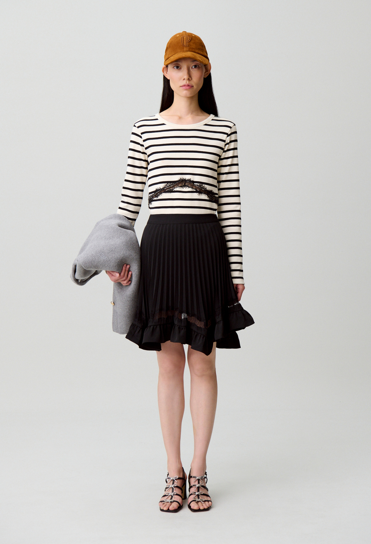Asymmetric lace skirt - Woman - Black - Claudie Pierlot