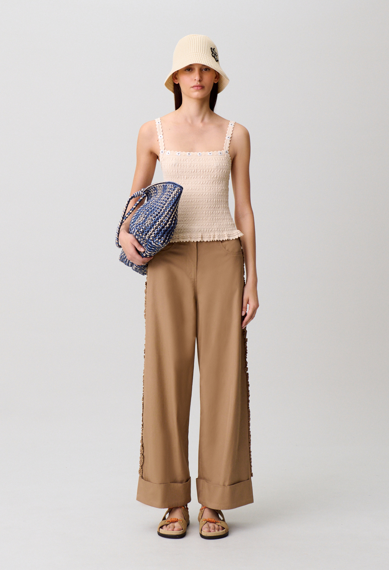Wide-leg trousers - Woman - Beige - Claudie Pierlot