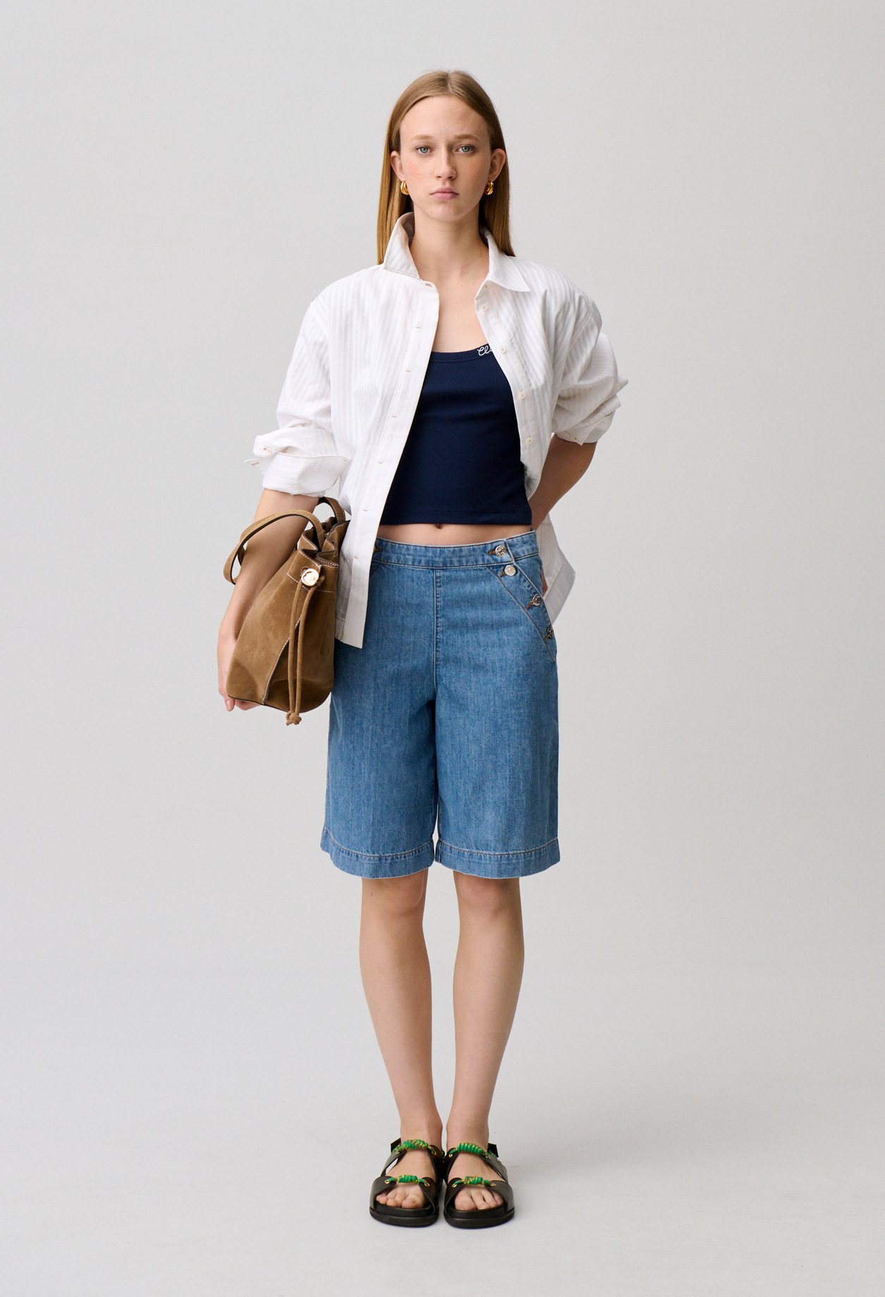 Sailor denim shorts - Woman - Light blue denim - Claudie Pierlot
