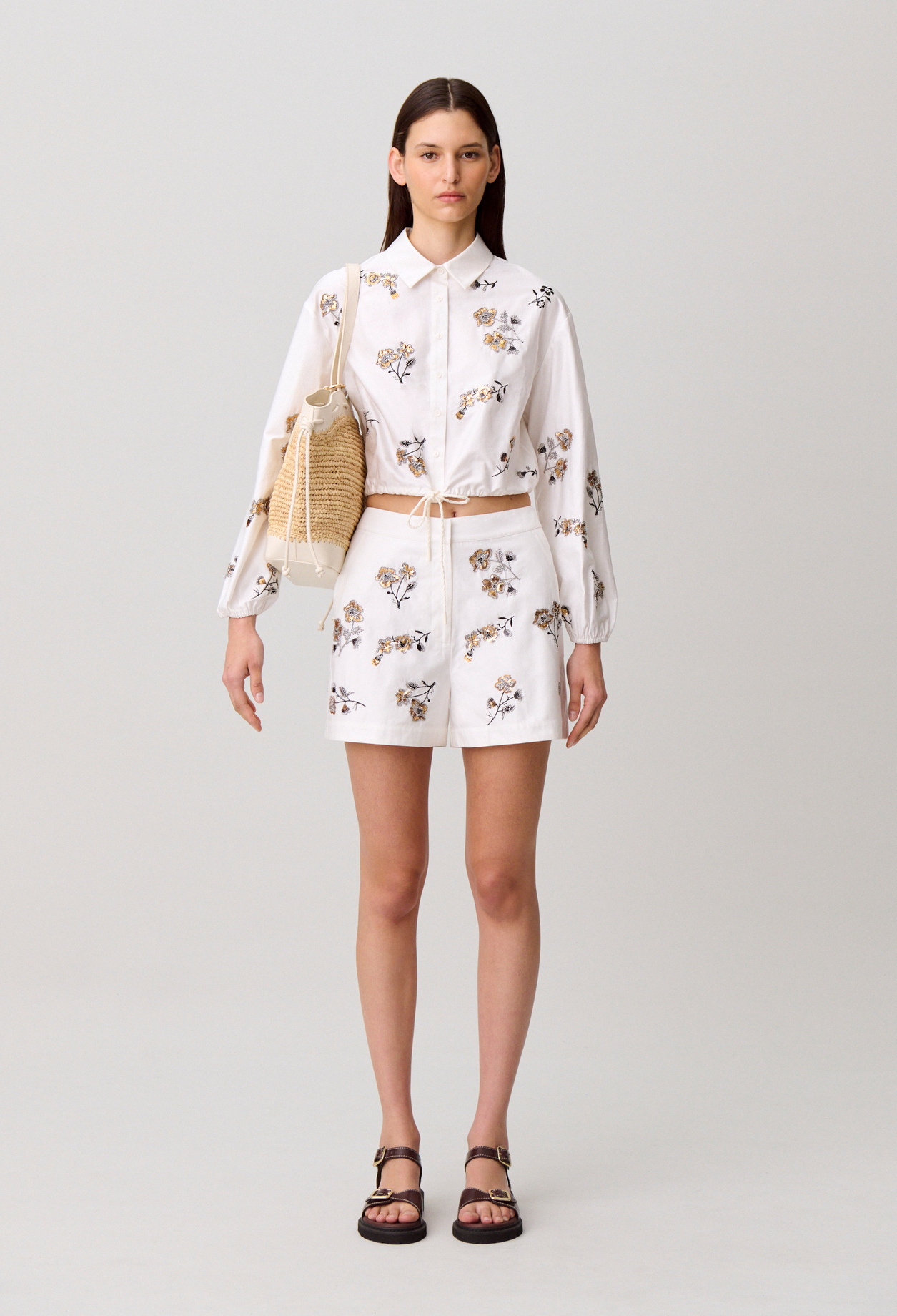 Floral short shorts - Woman - Ecru - Claudie Pierlot