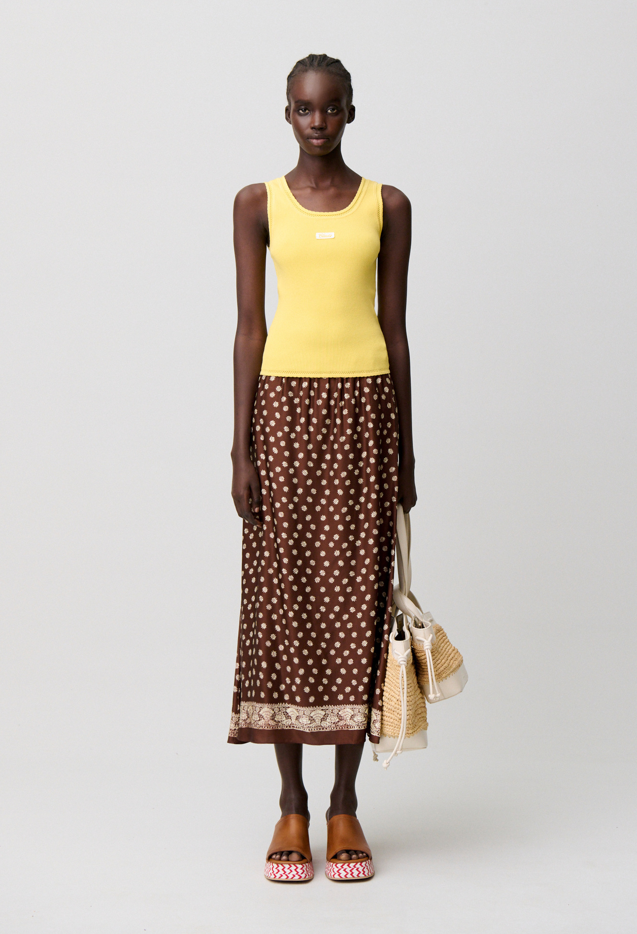 Round Neck Knit Top - Woman - Sun yellow - Claudie Pierlot