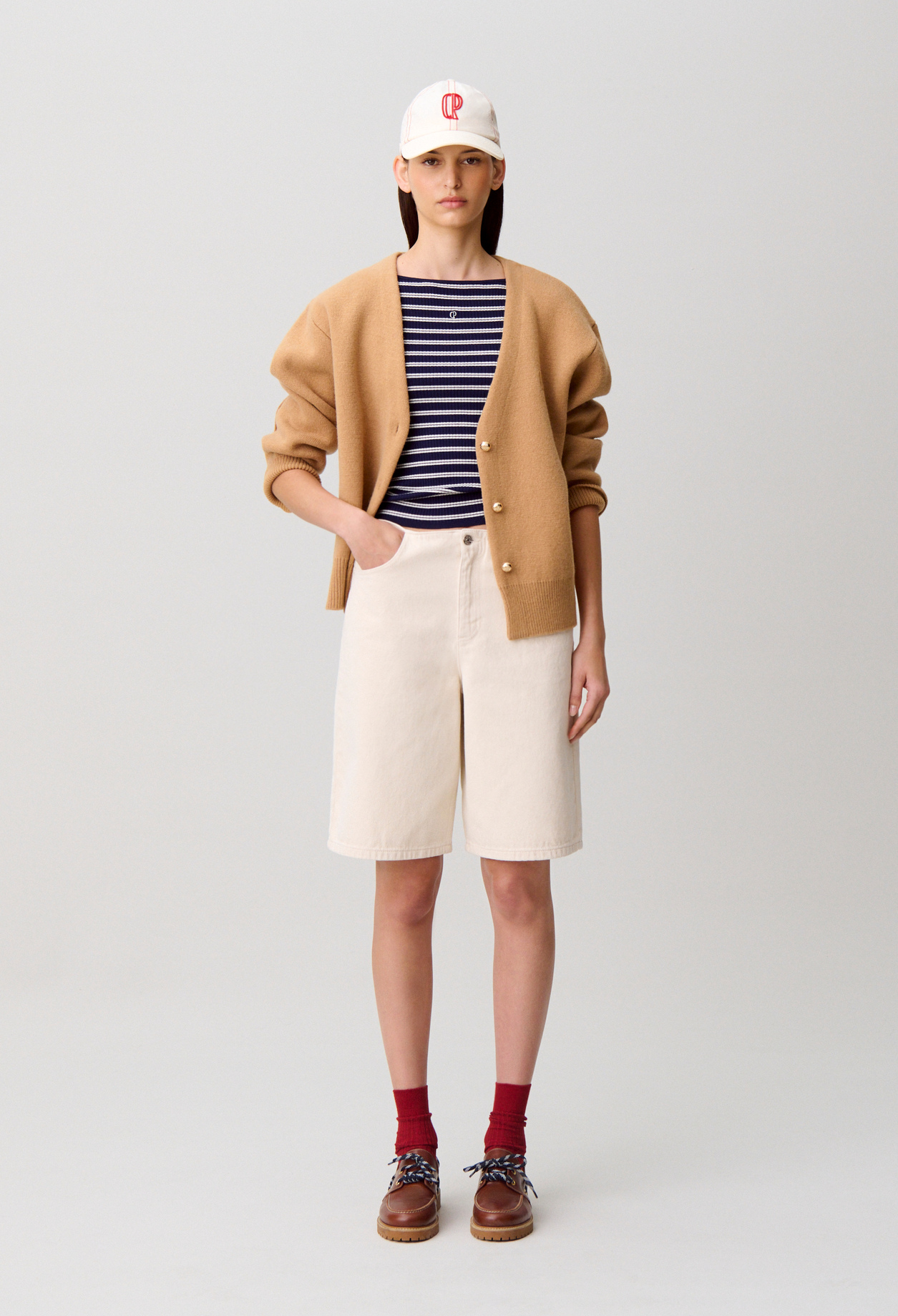 Ecru denim Bermuda shorts - Woman - Off white denim - Claudie Pierlot
