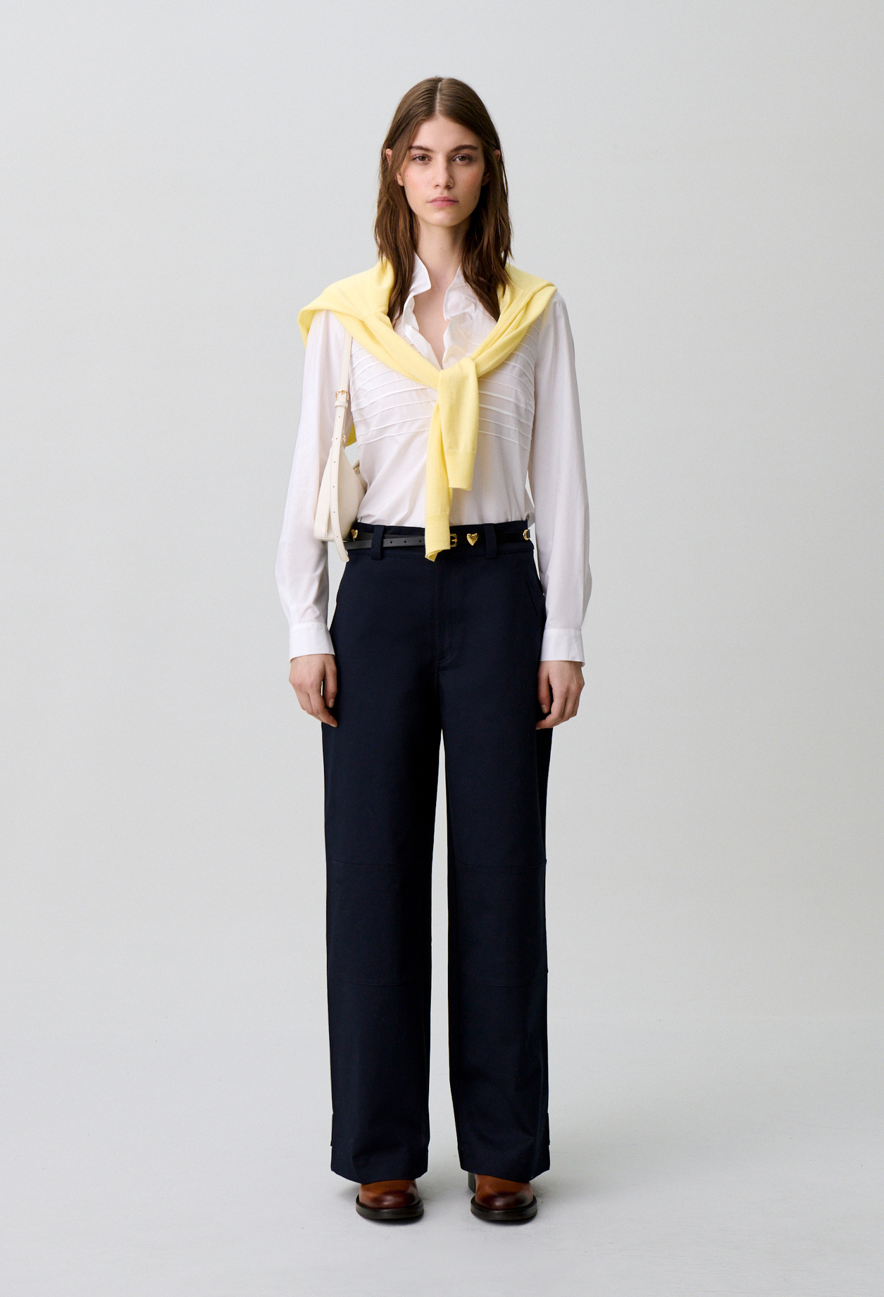 Cotton gabardine trousers - Woman - Navy - Claudie Pierlot