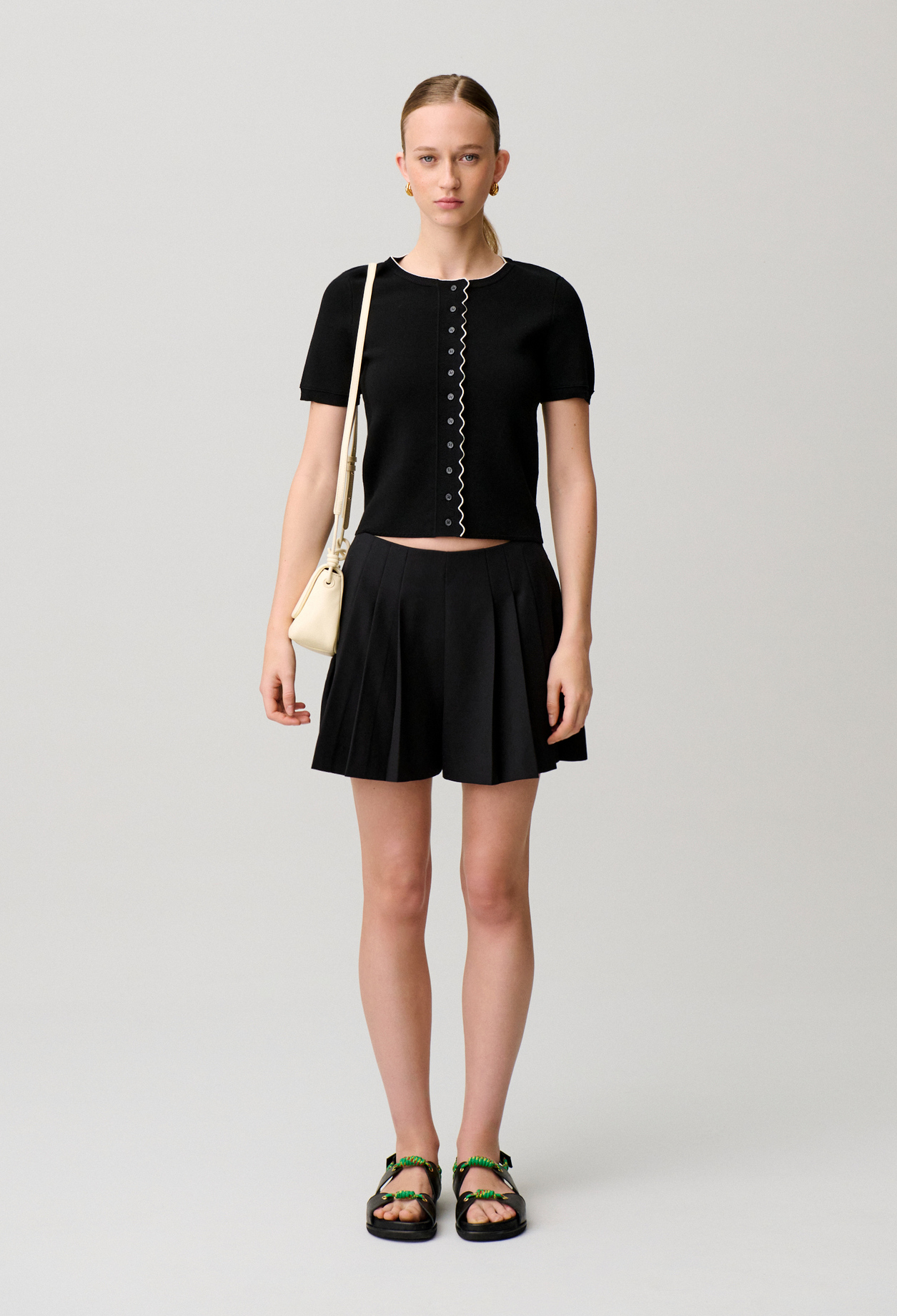 Contrast knit cardigan - Woman - Black - Claudie Pierlot