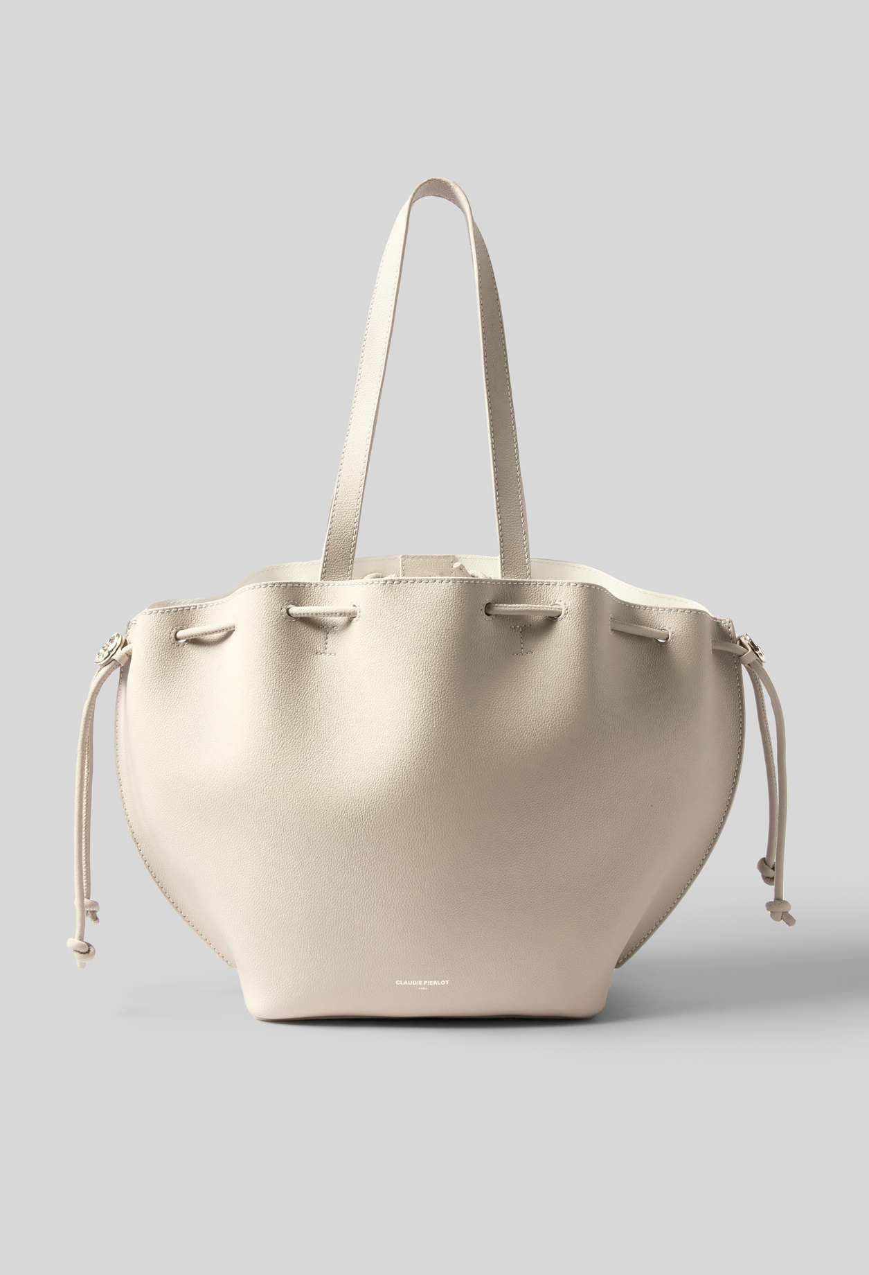Alban Grained leather bag - Woman - Ecru - Claudie Pierlot