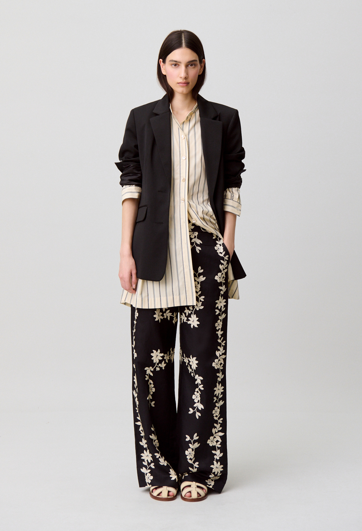 Floral wide-leg trousers - Woman - Dark print - Claudie Pierlot