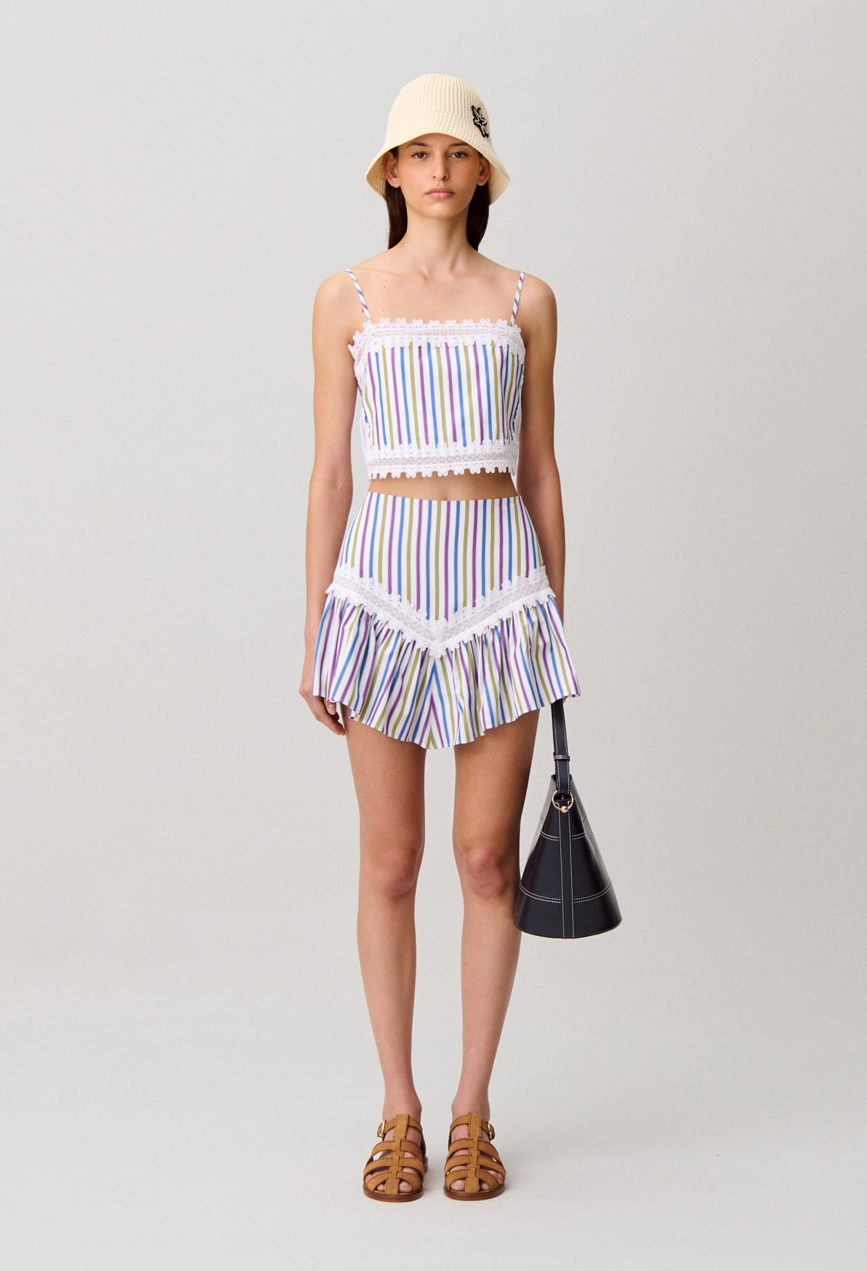 Strappy crop top - Woman - Multicolored - Claudie Pierlot