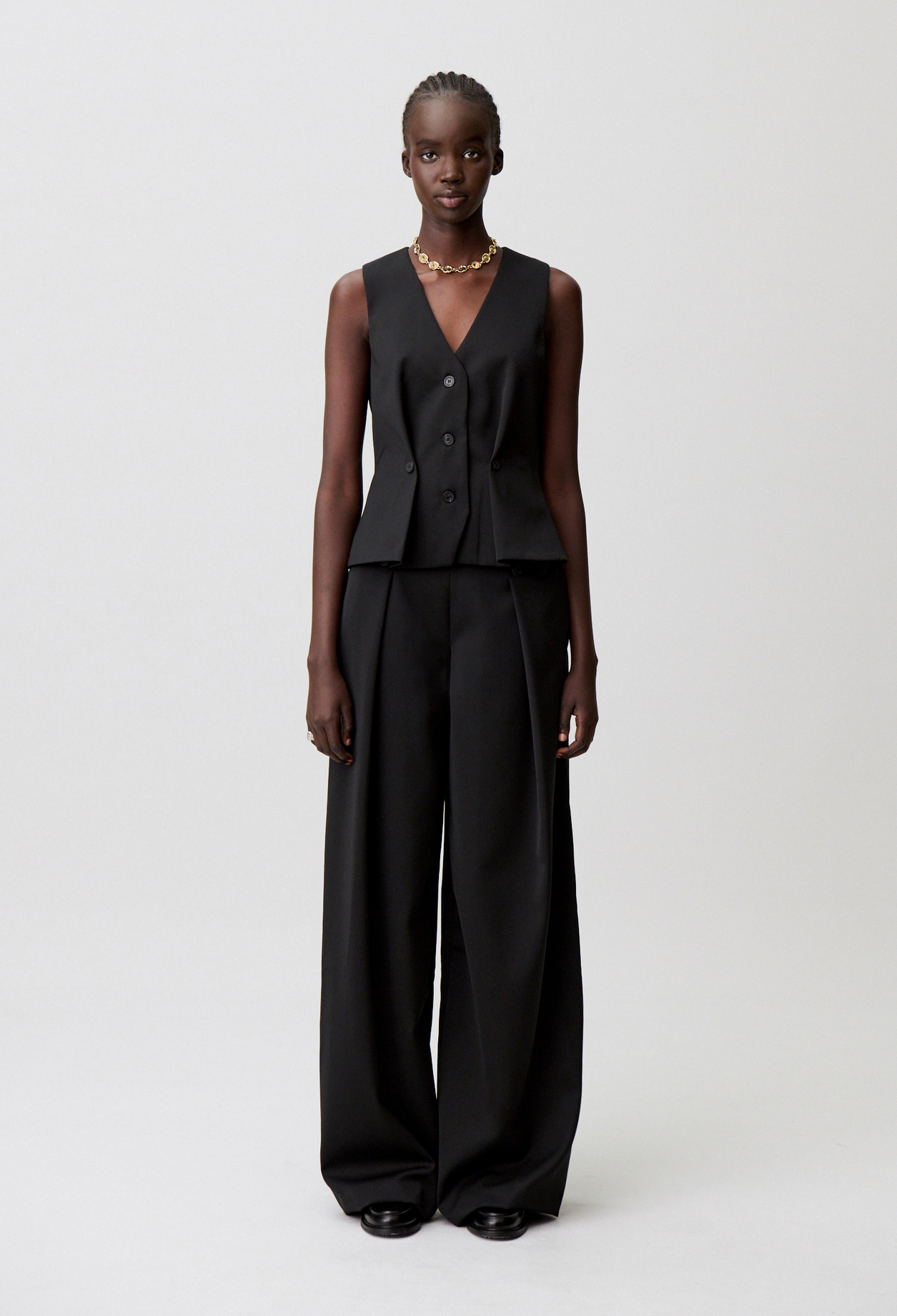 Wide-leg wool-blend trousers - Woman - Black - Claudie Pierlot