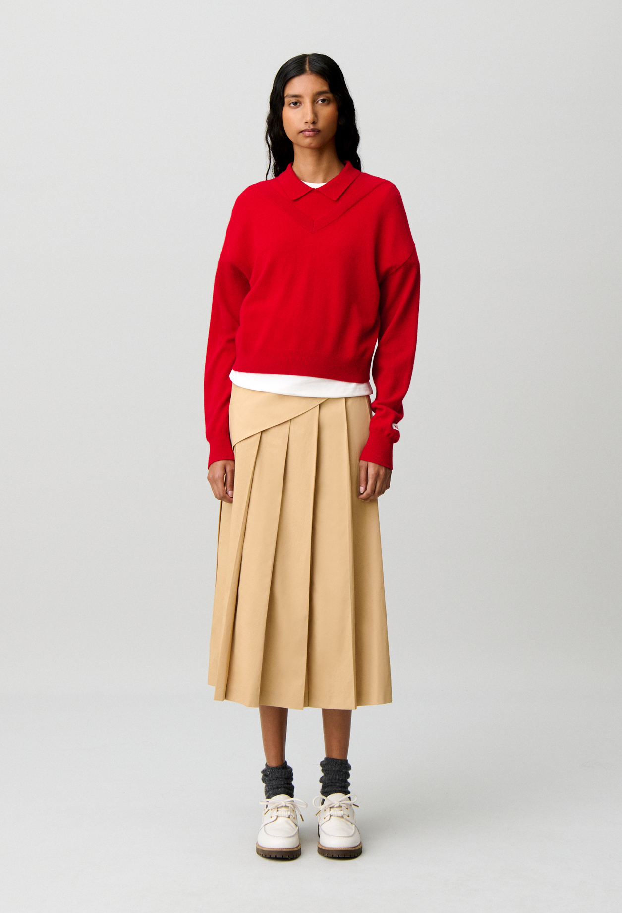V-neck wool jumper - Woman - Red - Claudie Pierlot