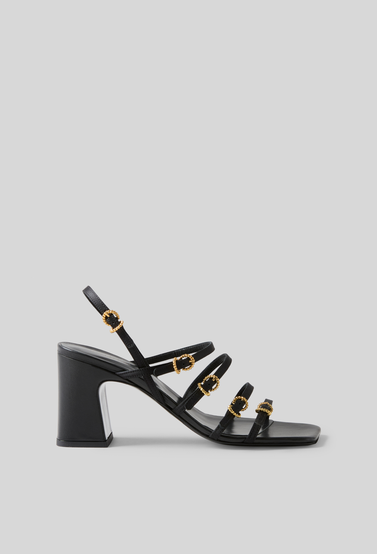 Satin heeled sandals - Woman - Black - Claudie Pierlot