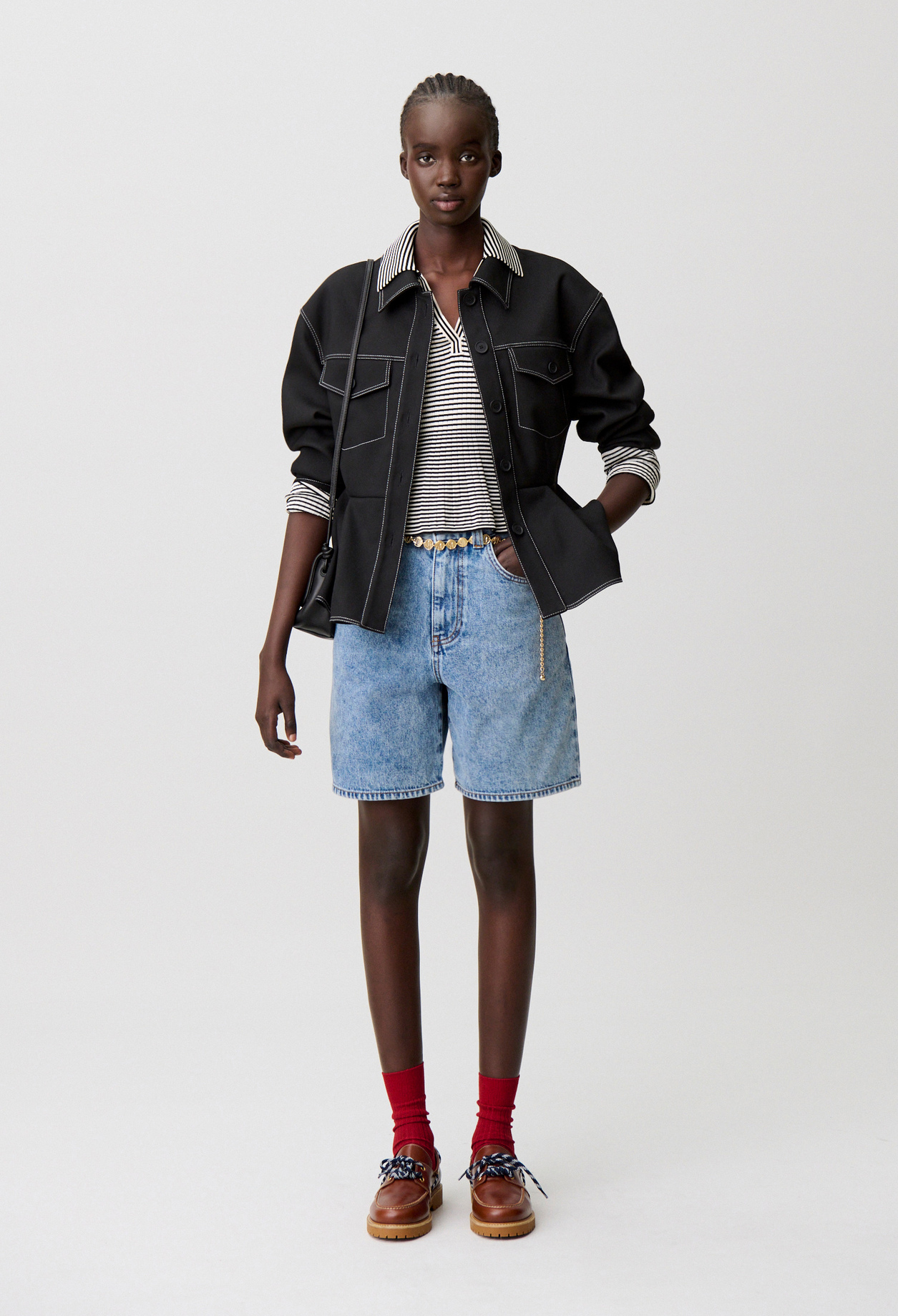 Straight-leg denim shorts - Woman - Blue denim - Claudie Pierlot