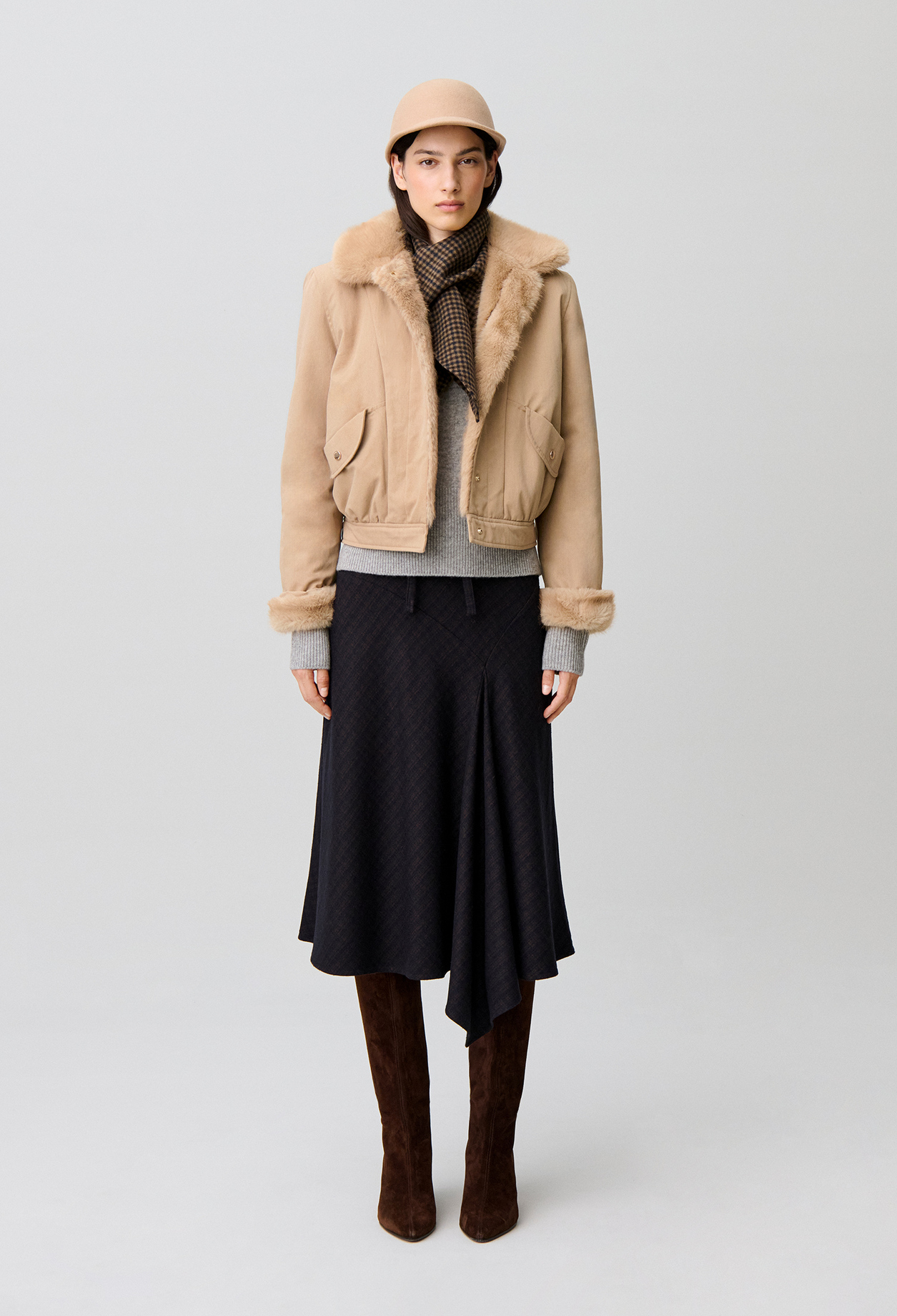 Short reversible nylon parka - Woman - Beige - Claudie Pierlot