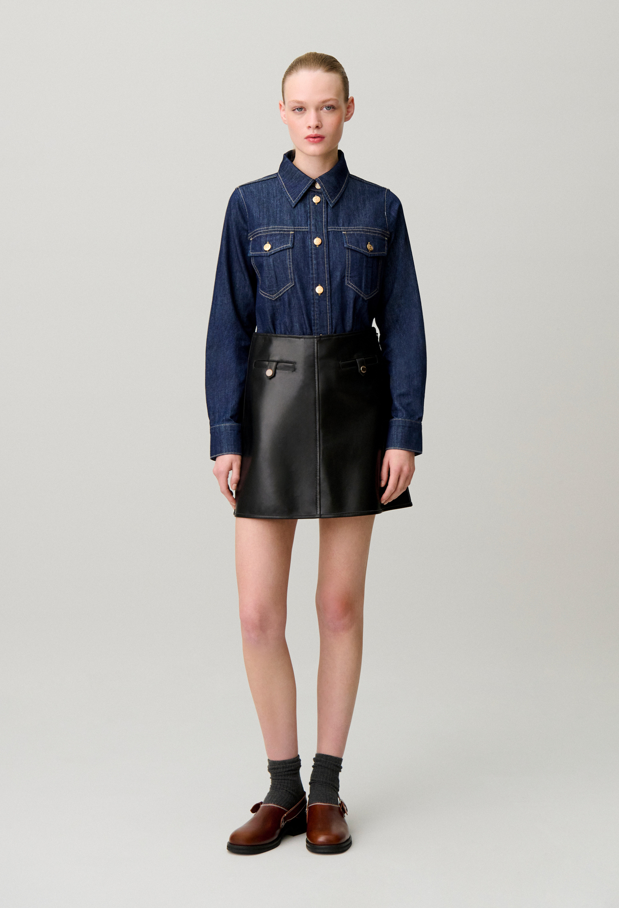 Soft denim shirt - Woman - Blue denim - Claudie Pierlot